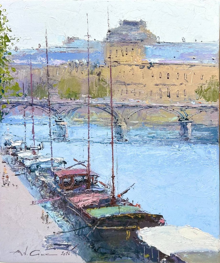 Oil painting Paris Trip Andrii G.: Title: Oil painting Paris Trip Andrii G. Description: 41Guk Painter: Andrii G. S?ze: 30x25 cm/ 11.81x9.84 inches Components: oil, canvas Original painting CONDITION: exellent ERA:2026 ARTIST: In 1984,