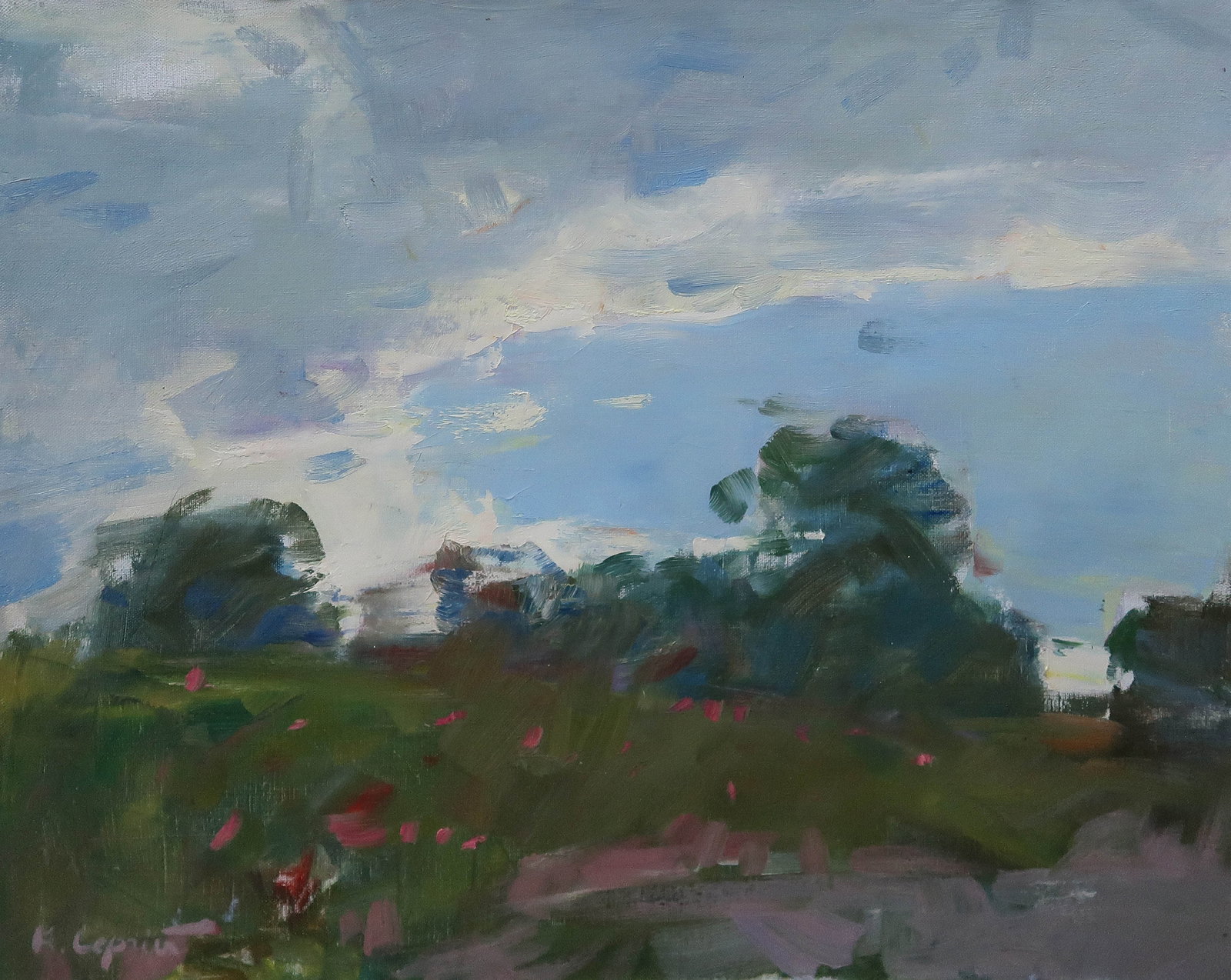 Oil painting Wind Serg Kovalenko: Title: Oil painting Wind Serg Kovalenko Description: 159SK Painter: Serg Kovalenko S?ze: 50x60 cm/19.7x23.6 inches Components: oil, canvas Original painting CONDITION: exellent ERA: modern Graduated f