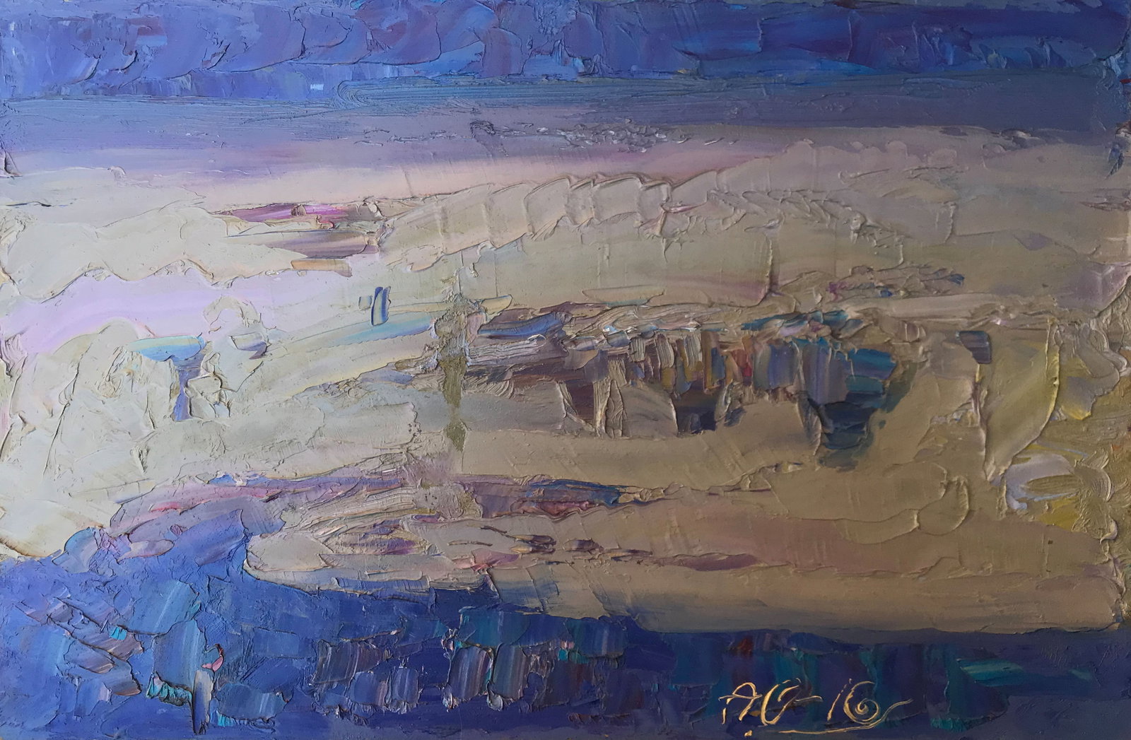 Abstract Oil painting big migration Onyshchenko: Title: Abstract Oil painting big migration Onyshchenko Description: 07ON Painter: Onyshchenko Anatoly Ivanovich S?ze: 27x42 cm/ 10.62x16.53 inches Components: oil, fiberboard Original painting CONDITI