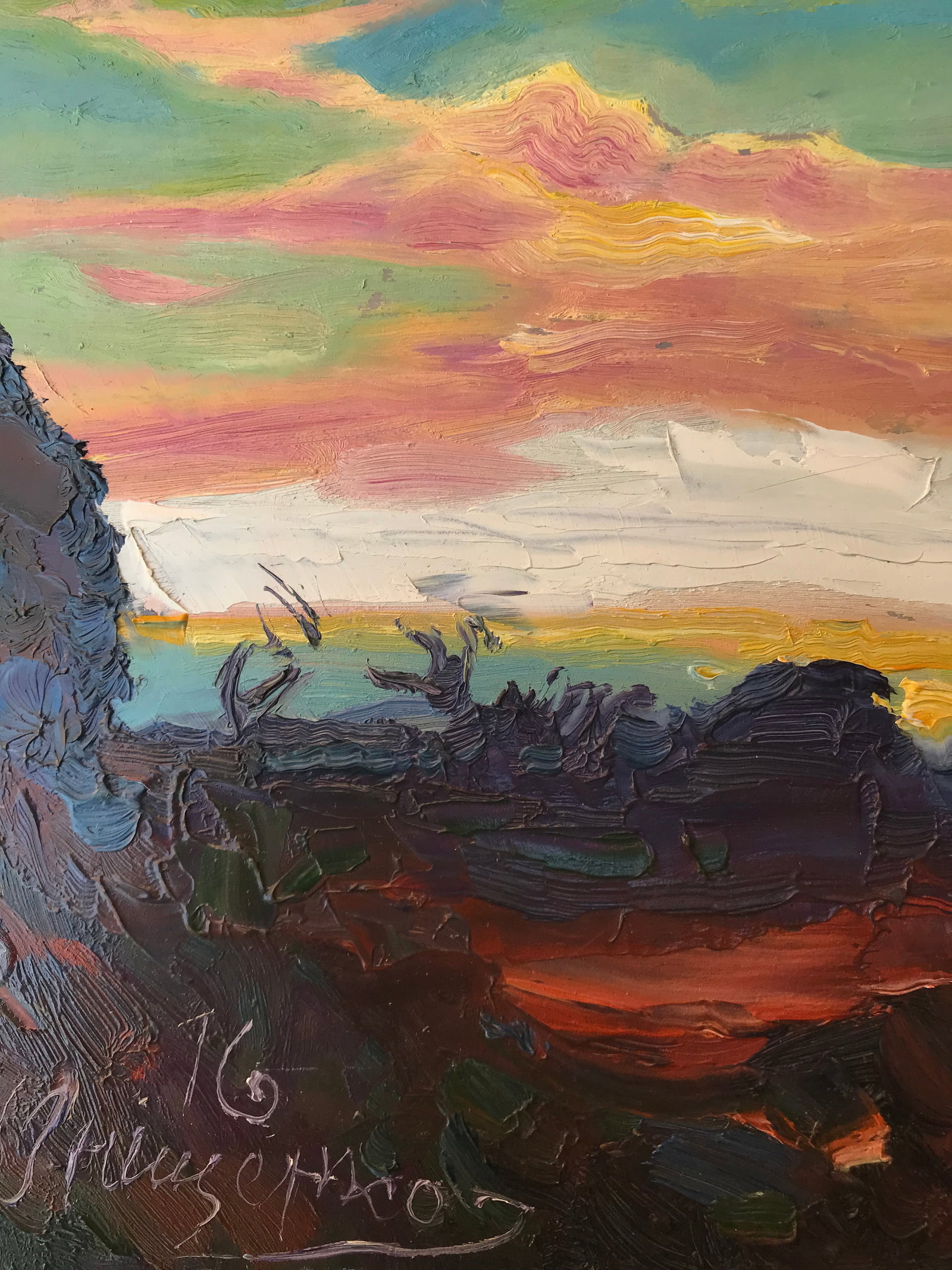 Abstract Oil painting Evening in Poltava Onyshchenko - 5