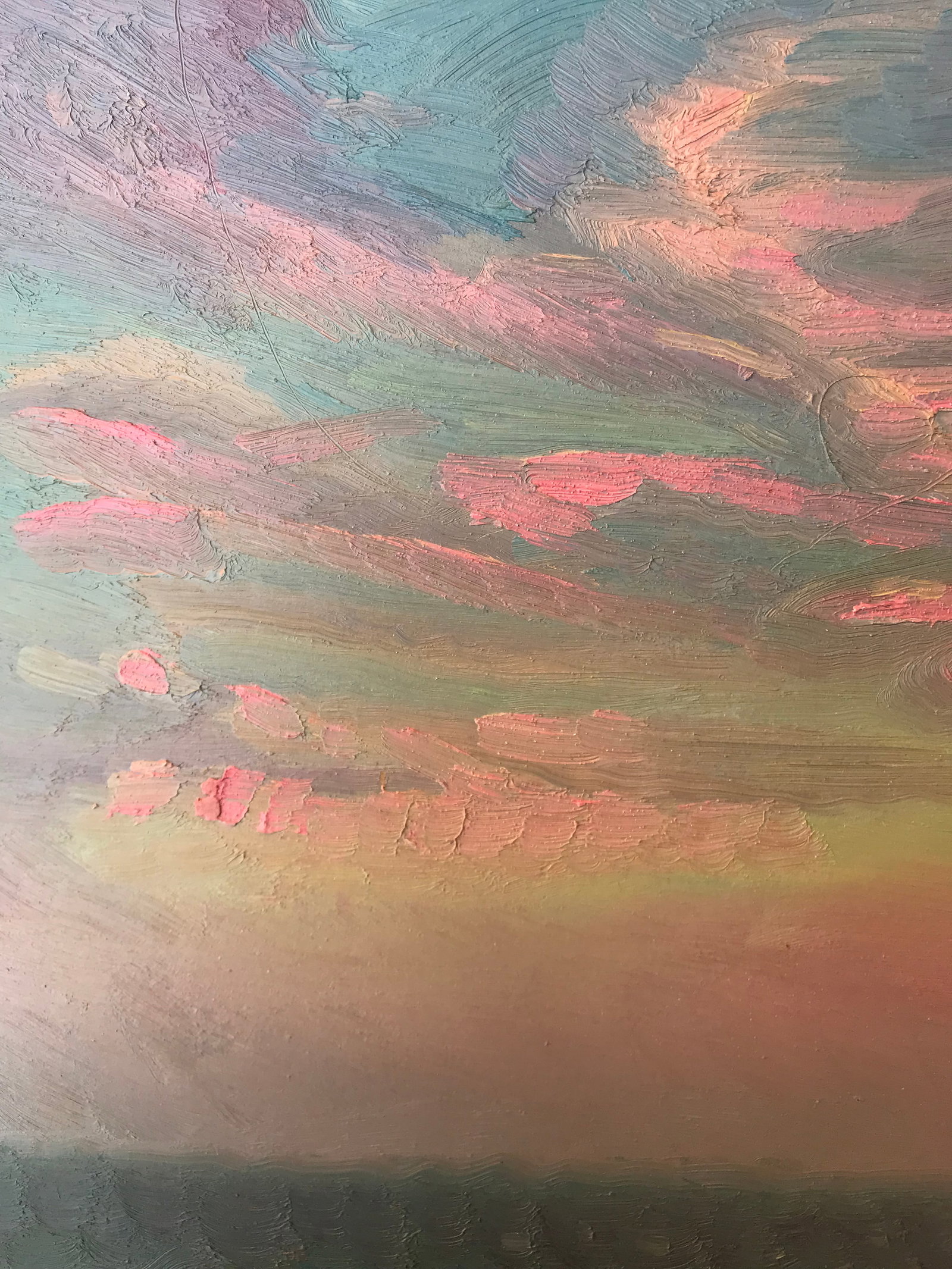 Abstract Oil painting Pink evening at sea Onyshchenko - 3