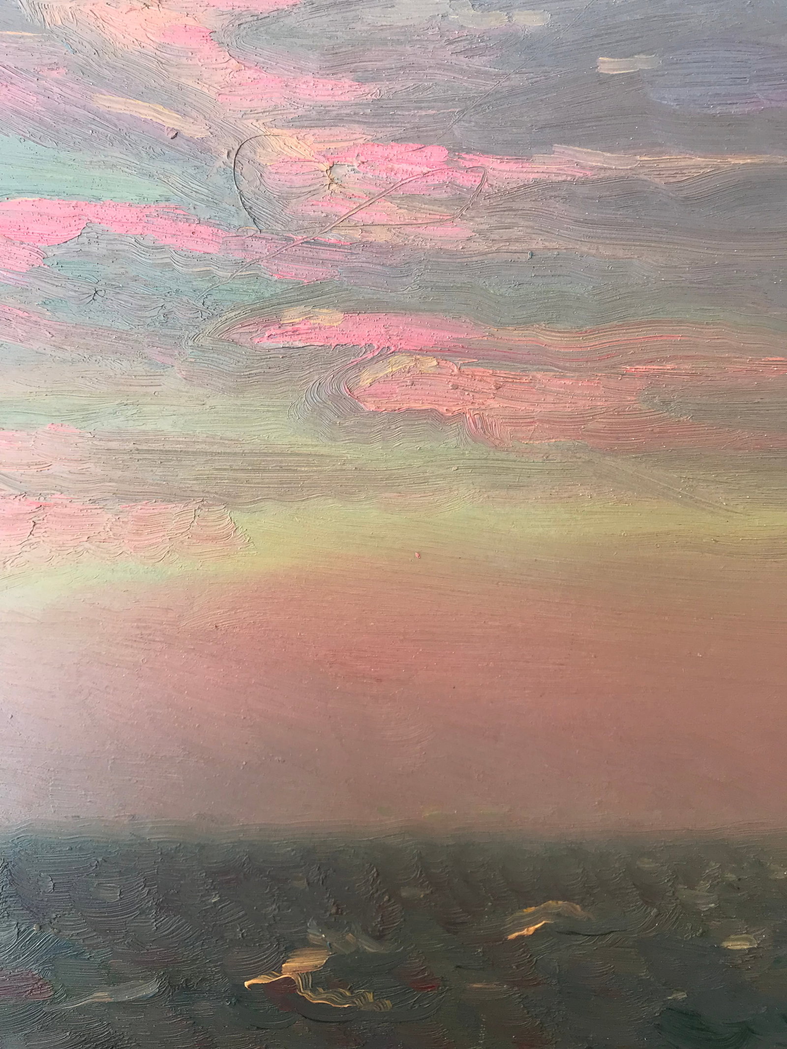 Abstract Oil painting Pink evening at sea Onyshchenko - 6