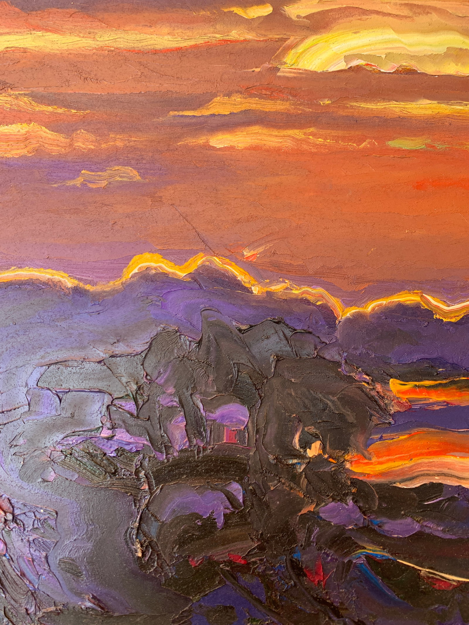 Abstract Oil painting Evening in Poltava Onyshchenko - 3