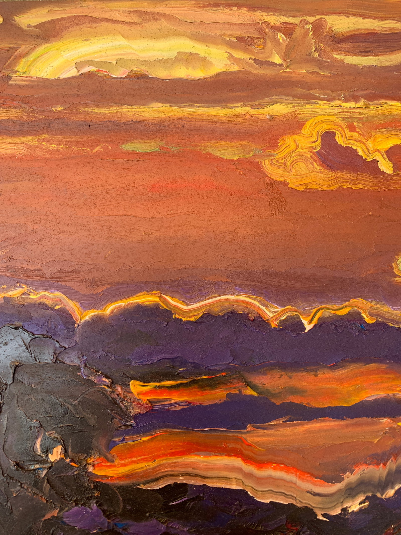 Abstract Oil painting Evening in Poltava Onyshchenko - 5