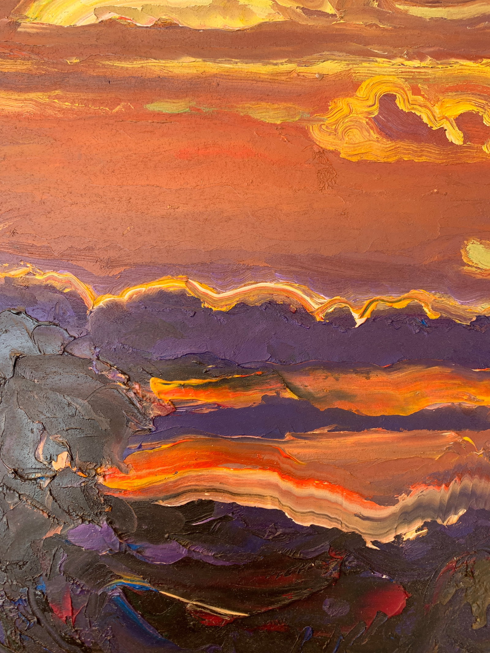 Abstract Oil painting Evening in Poltava Onyshchenko - 6