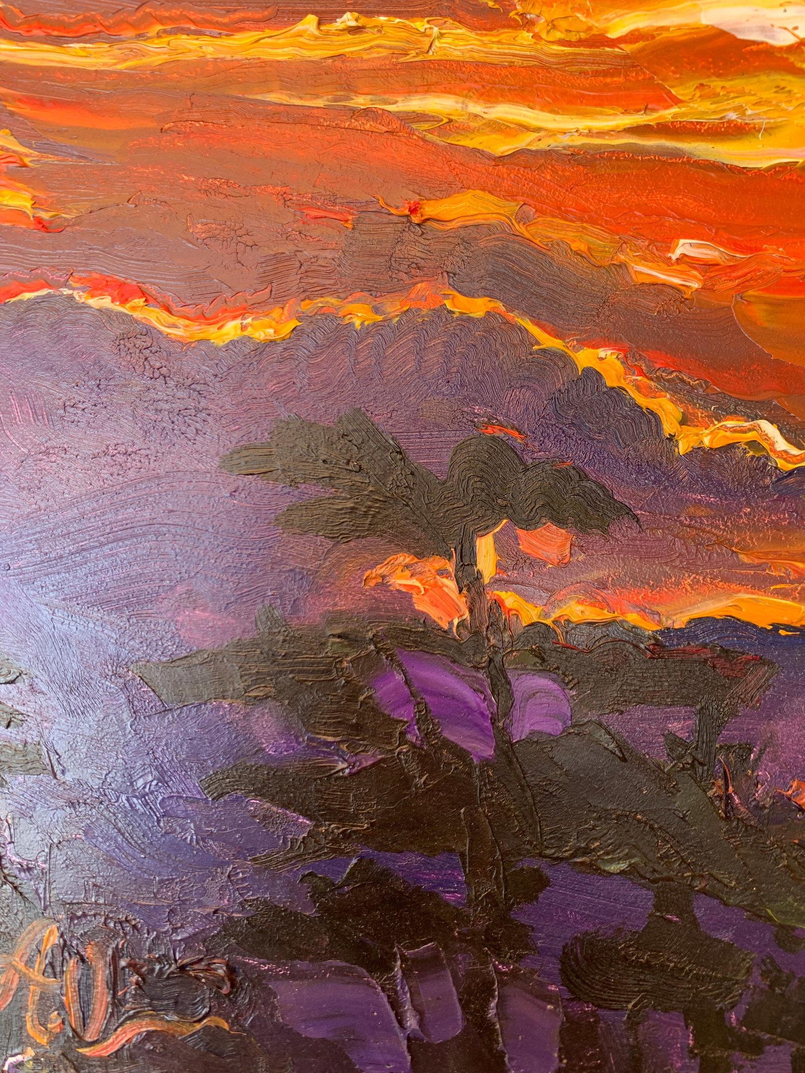 Abstract Oil painting Evening in a large ferry Onyshchenko - 3