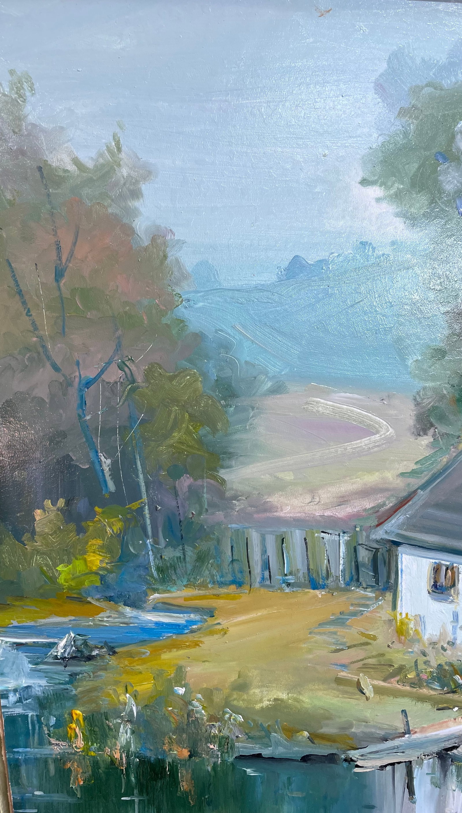 Oil painting House near river Ivan Romanyuk - 4
