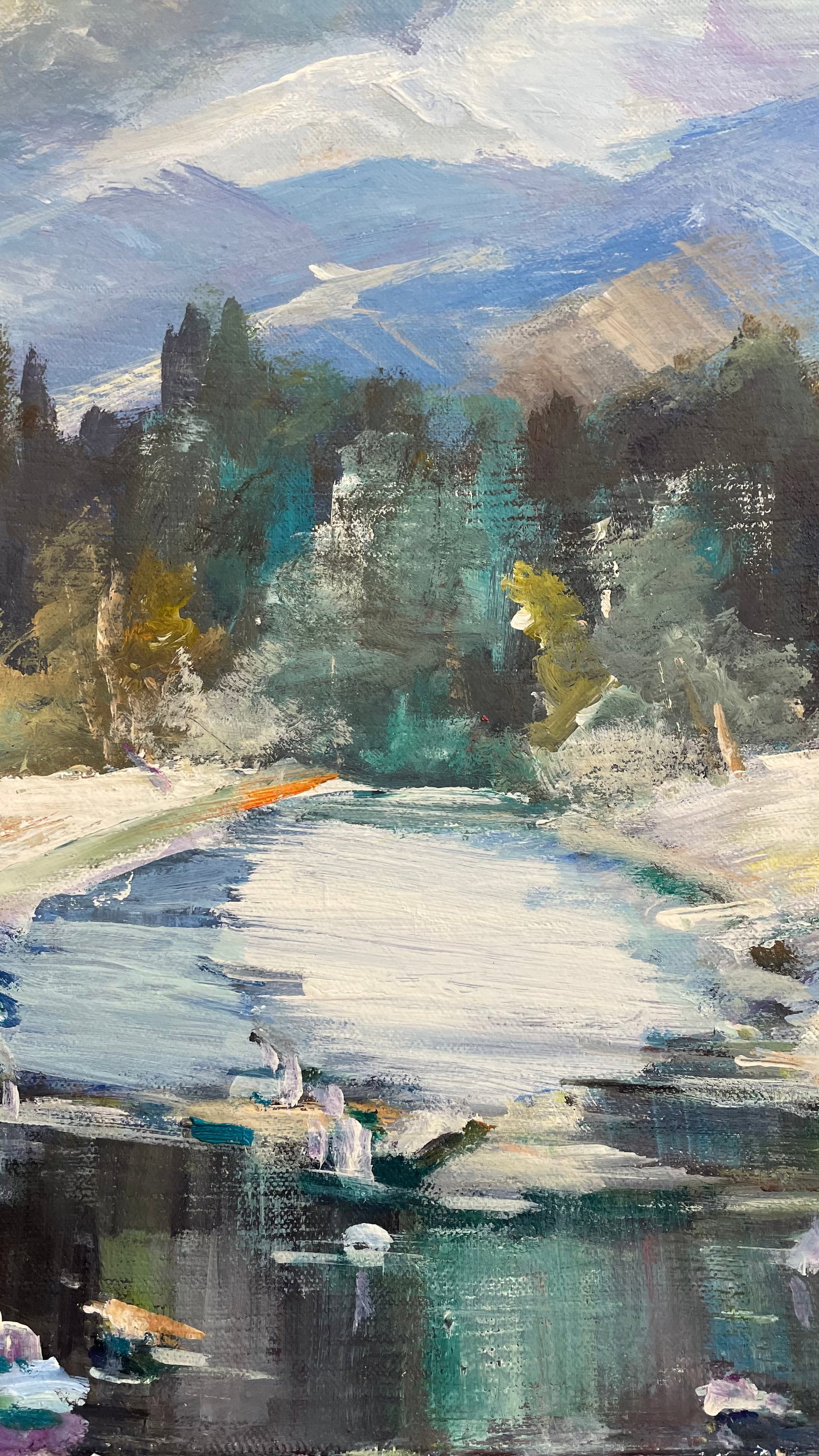 Oil painting Winter in the Carpathian Ivan Romanyuk - 3