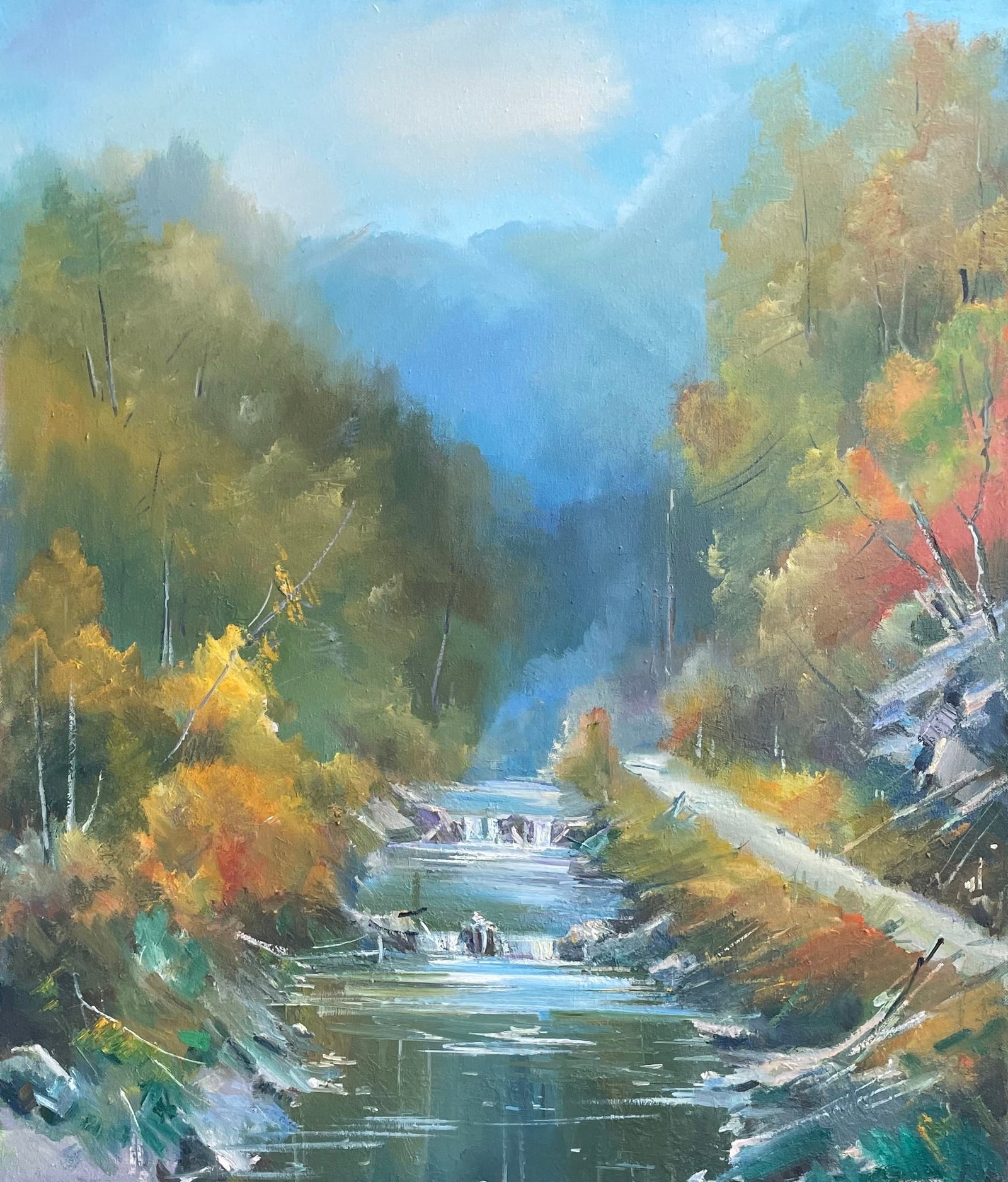 Oil painting Ivan Romanyuk: Title: Oil painting Ivan Romanyuk Description: 35ROM Painter: Ivan Romanyuk S?ze: 80x65 cm/31,4x25,5 inches Components: oil, canvas Original painting CONDITION: exellent ARTIST: A native of Ivano-Fran