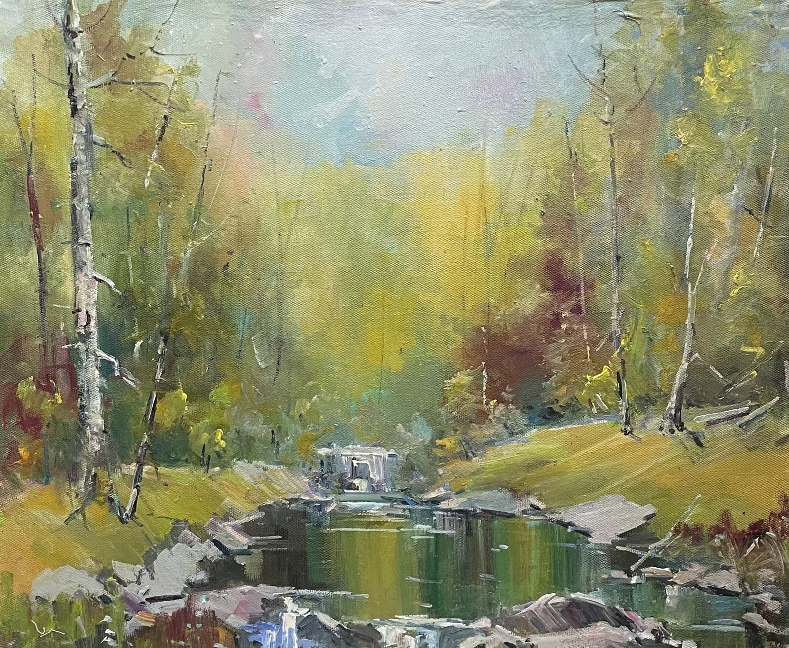 Oil painting Autumn in the forest Ivan Romanyuk: Title: Oil painting Autumn in the forest Ivan Romanyuk Description: 66ROM Painter: Ivan Romanyuk S?ze: 80x65 cm/31,4x25,5 inches Components: oil, canvas Original painting CONDITION: exellent ARTIST: A