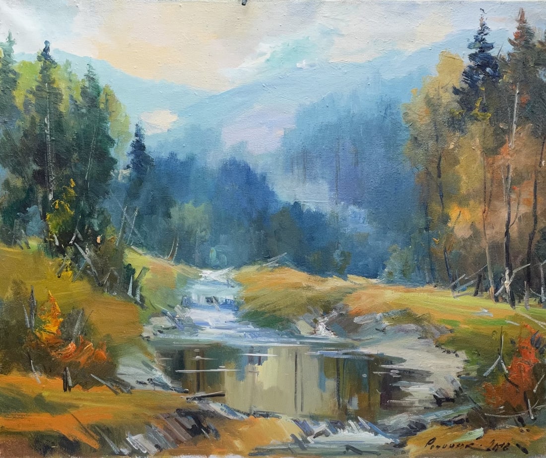 Oil painting Orange grass Ivan Romanyuk: Title: Oil painting Orange grass Ivan Romanyuk Description: 67ROM Painter: Ivan Romanyuk S?ze: 80x65 cm/31,4x25,5 inches Components: oil, canvas Original painting CONDITION: exellent ARTIST: A native 