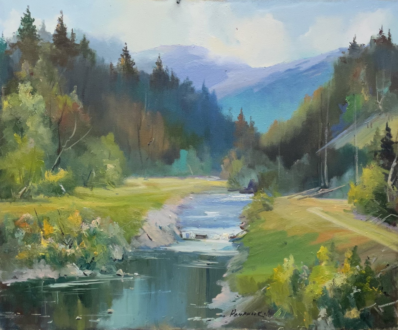 Oil painting Huge Christmas trees Ivan Romanyuk: Title: Oil painting Huge Christmas trees Ivan Romanyuk Description: 68ROM Painter: Ivan Romanyuk S?ze: 80x65 cm/31,4x25,5 inches Components: oil, canvas Original painting CONDITION: exellent ARTIST: A