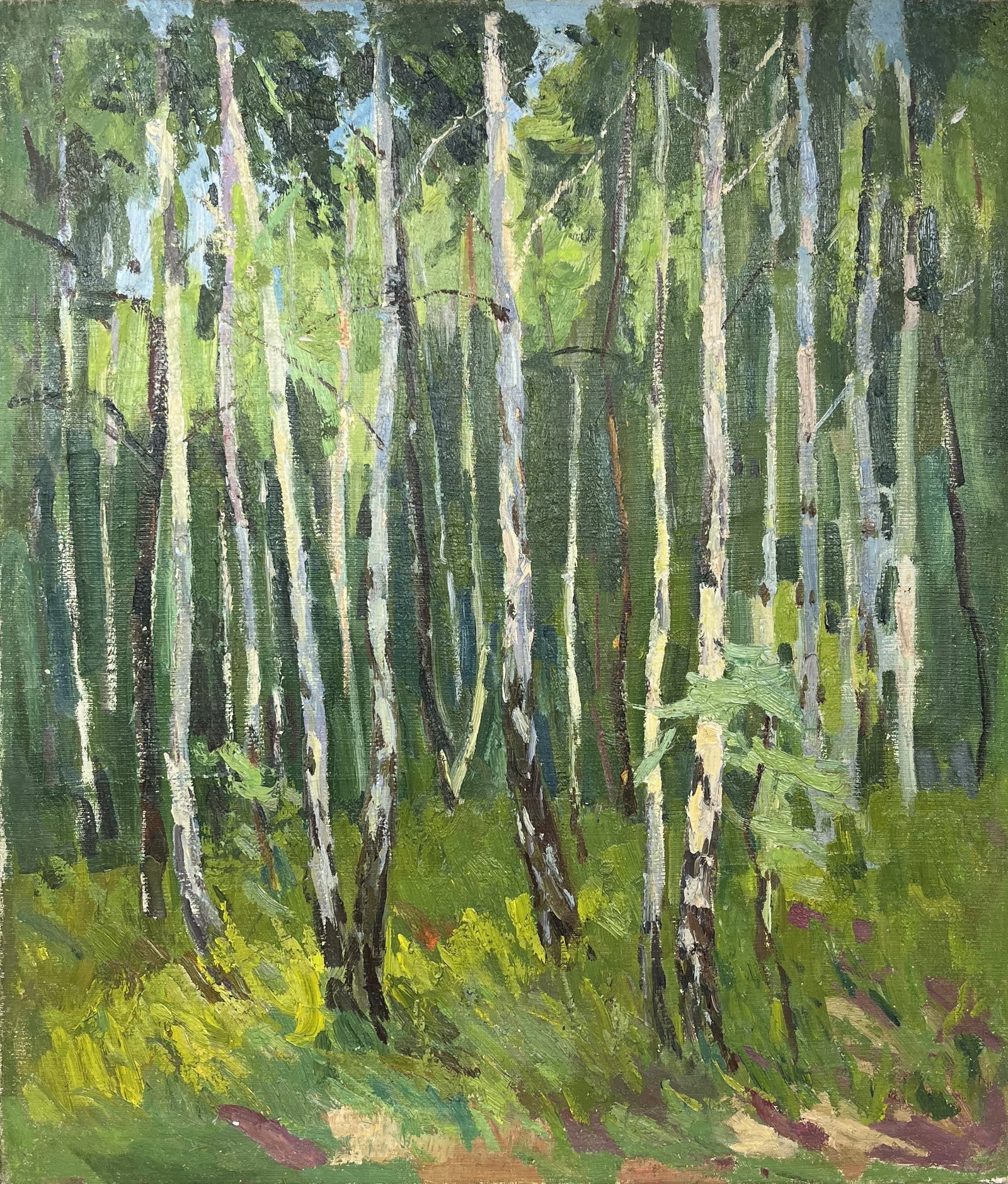 Oil painting Young birch trees Kogan-Shatz: Title: Oil painting Young birch trees Kogan-Shatz Description: 128??Duk Painter: Kogan-Shatz S?ze: 69,5x81 cm/27,36x31,89 inches Components: oil, canvas Original painting from our collection ERA: Shor