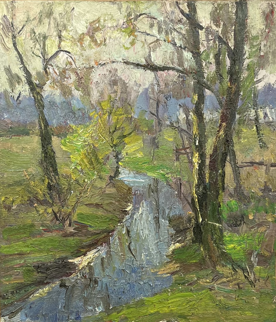 Oil painting After the rain Kogan-Shatz: Title: Oil painting After the rain Kogan-Shatz Description: 136??Duk Painter: Kogan-Shatz S?ze: 40x44,5 cm/15,75x17,52 inches (55?78) Components: oil, canvas Original painting from our collection ERA: