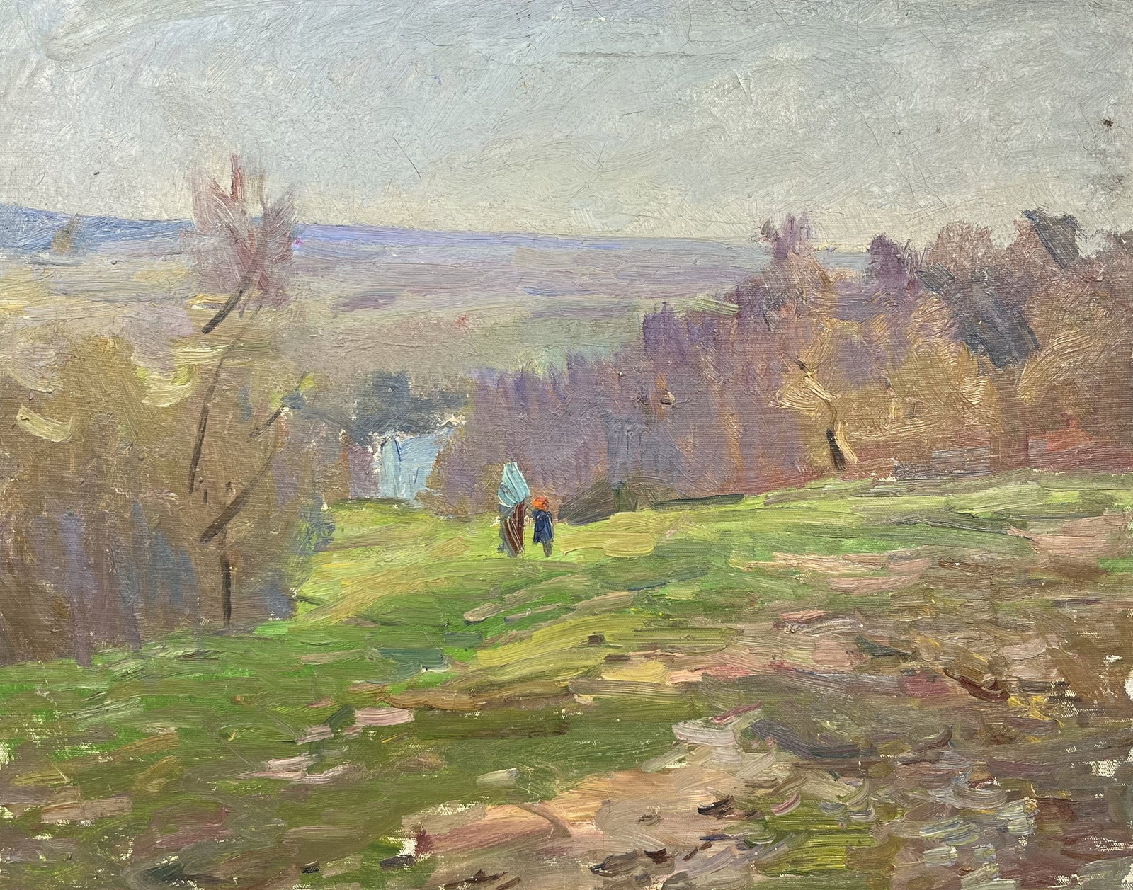 Oil painting Road to home Kogan-Shatz: Title: Oil painting Road to home Kogan-Shatz Description: 137??Duk Painter: Kogan-Shatz S?ze: 59x73,5 cm/23,23x28,93 inches Components: oil, canvas Original painting from our collection ERA: Short inf