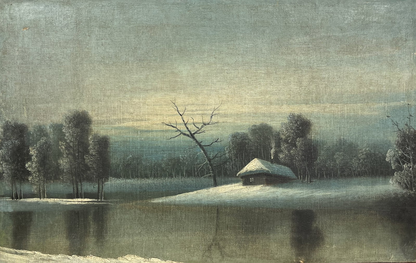 Oil painting Winter night Kronov - 3
