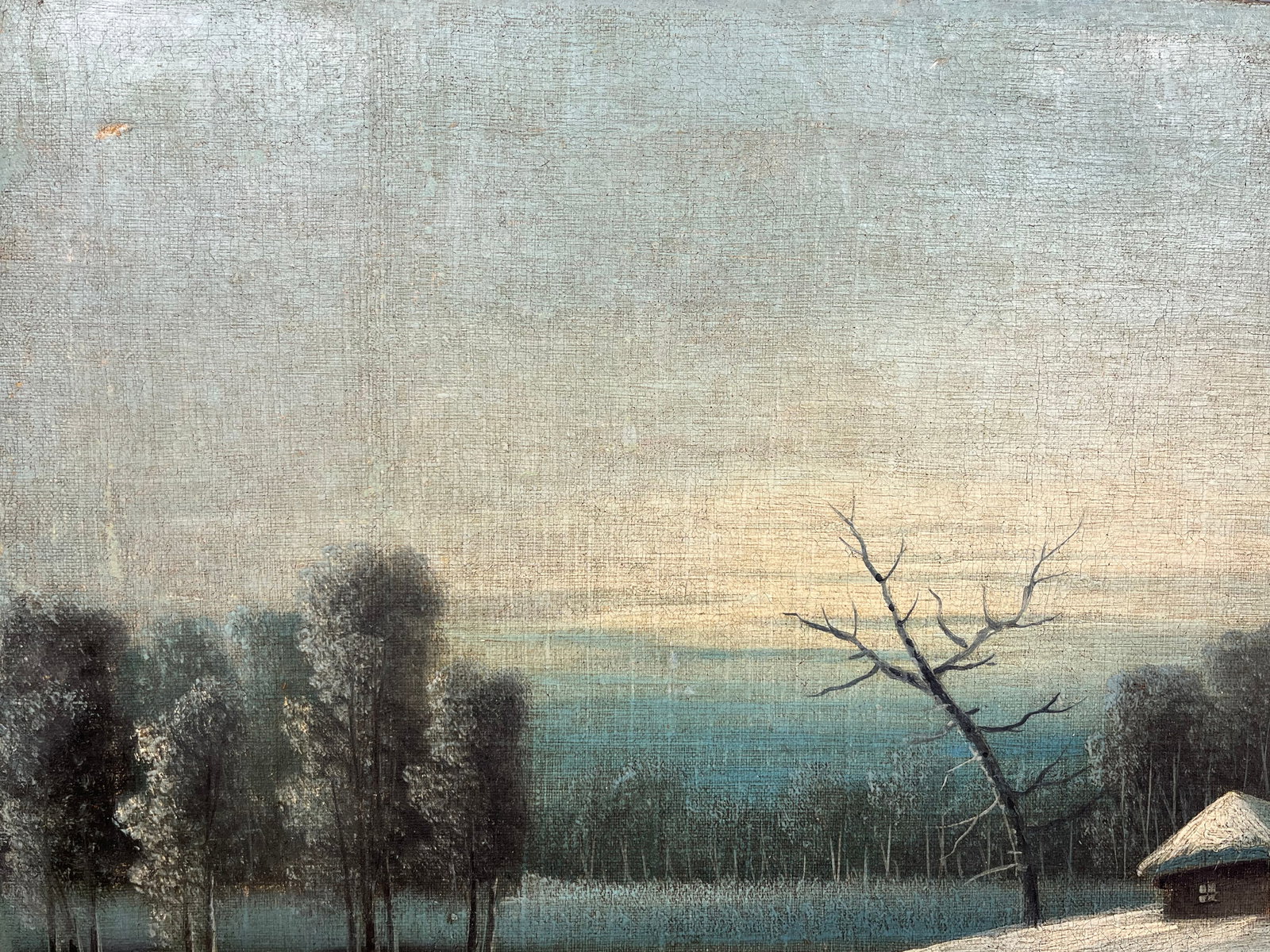 Oil painting Winter night Kronov - 4