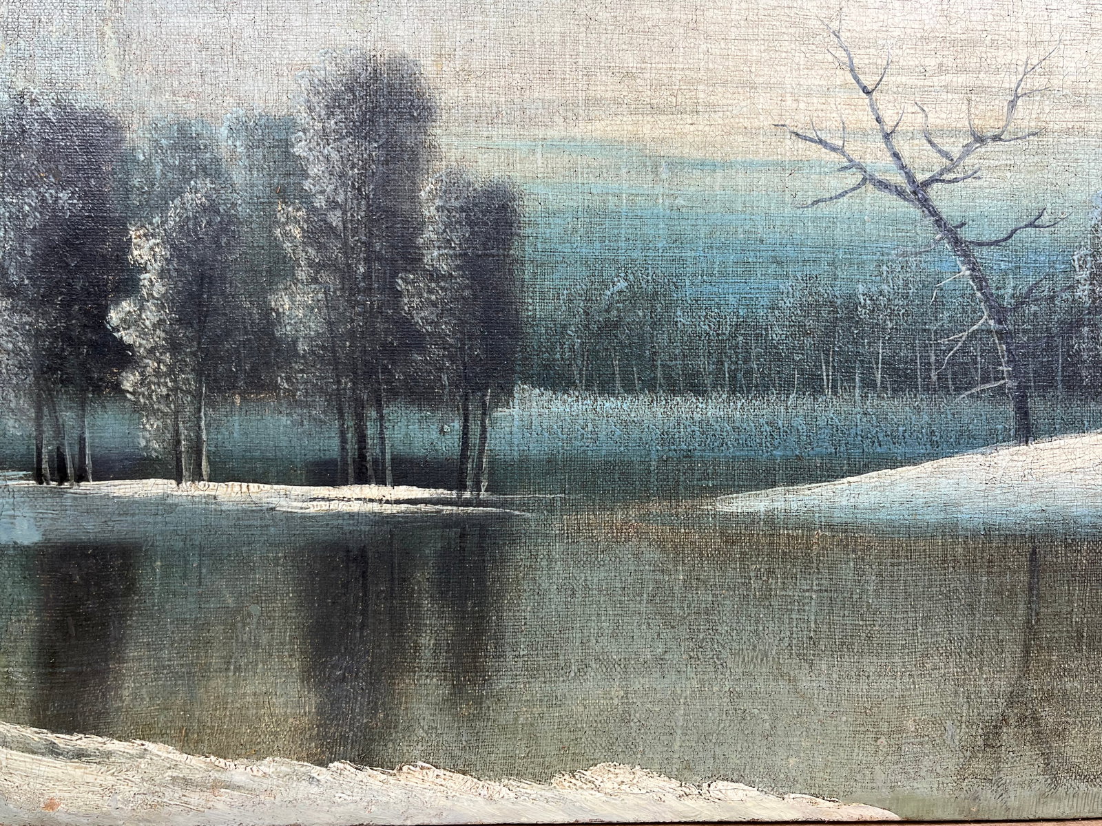 Oil painting Winter night Kronov - 6