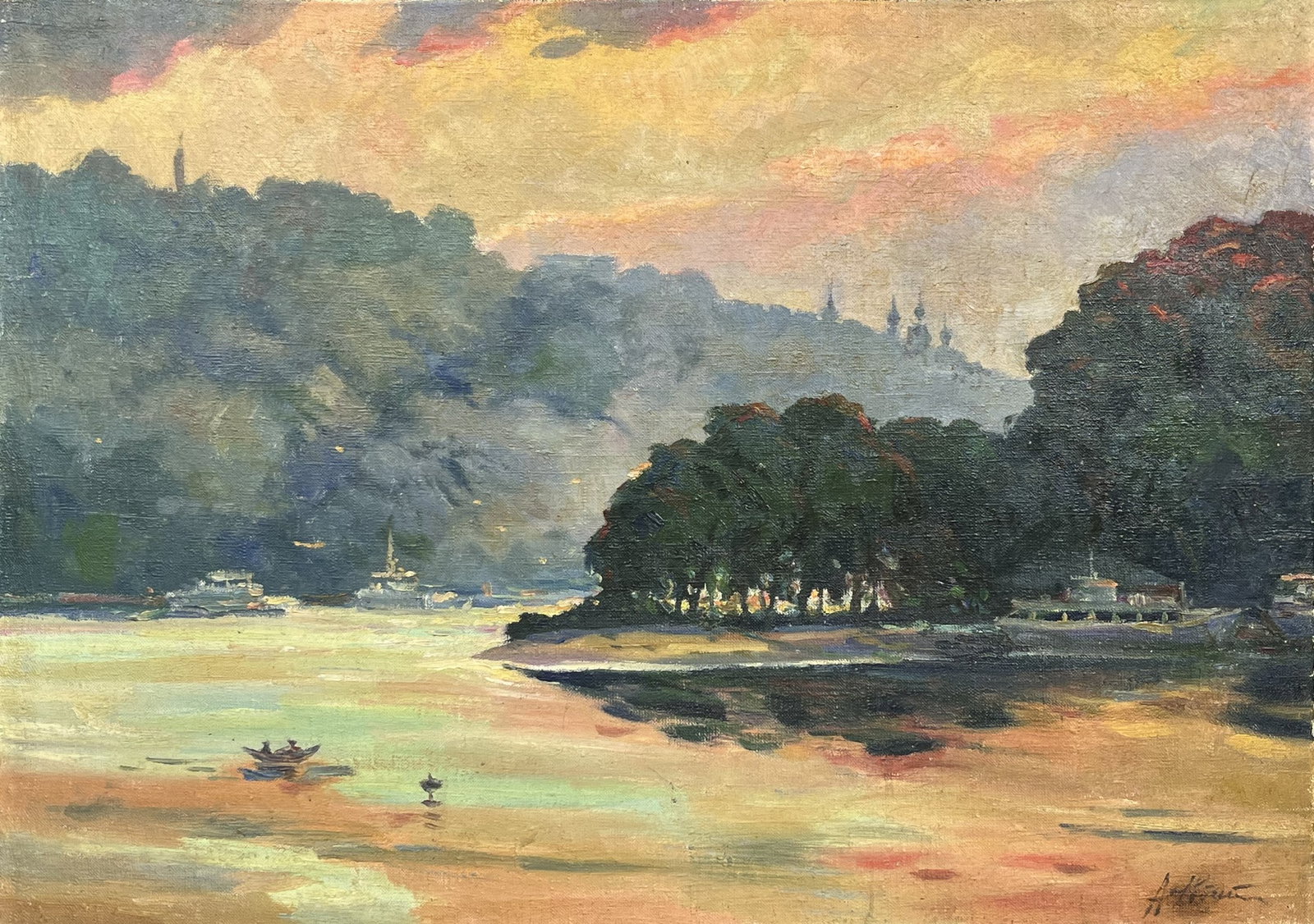 Oil painting On the Dnieper - 2