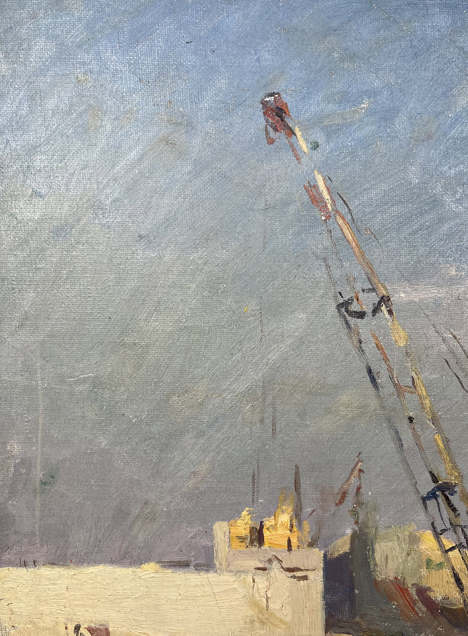 Oil painting At a construction site Strelov A - 3