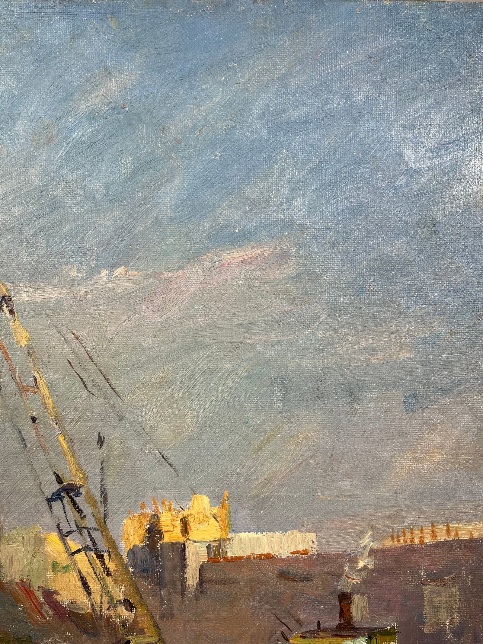 Oil painting At a construction site Strelov A - 4