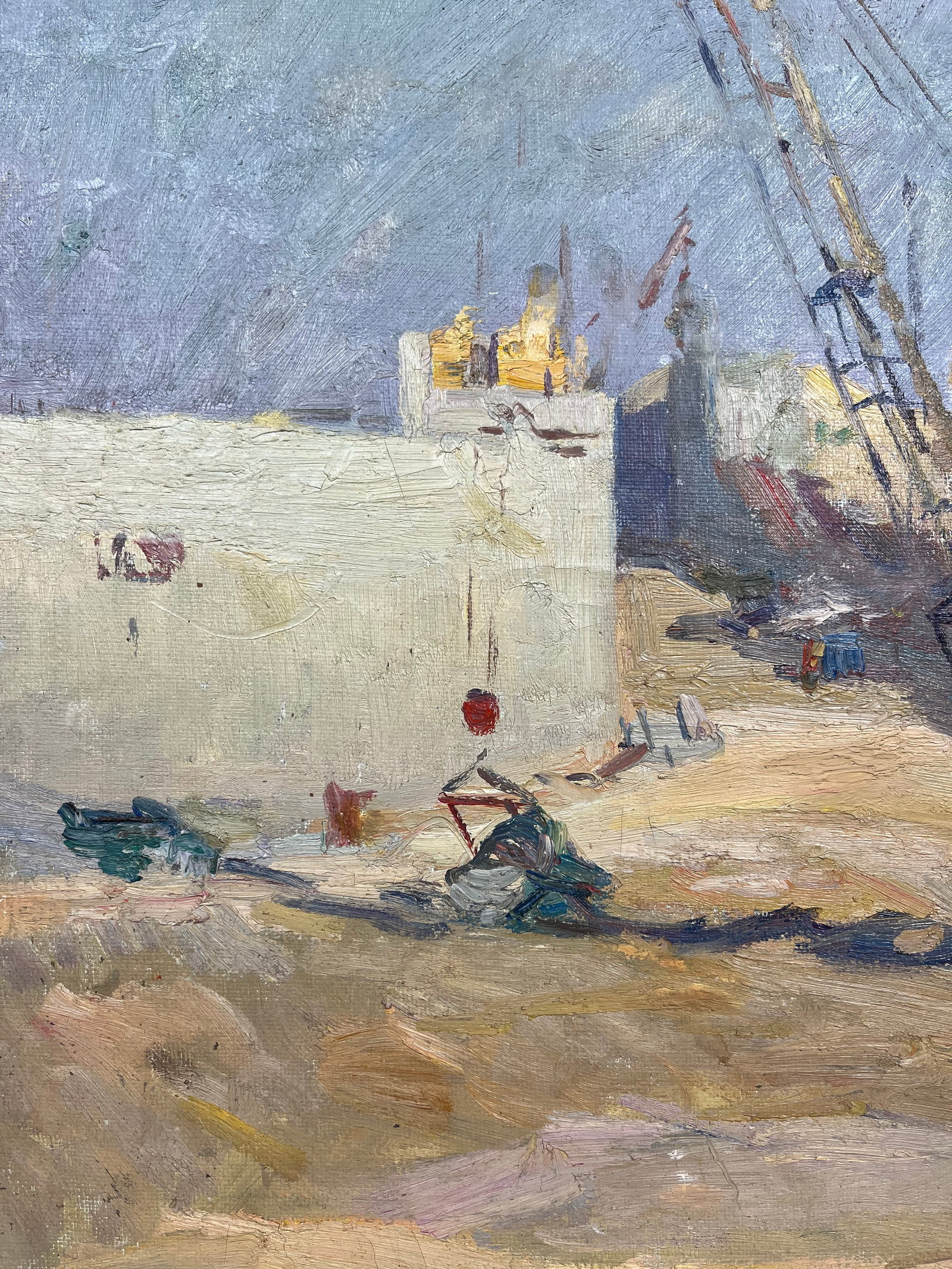 Oil painting At a construction site Strelov A - 5