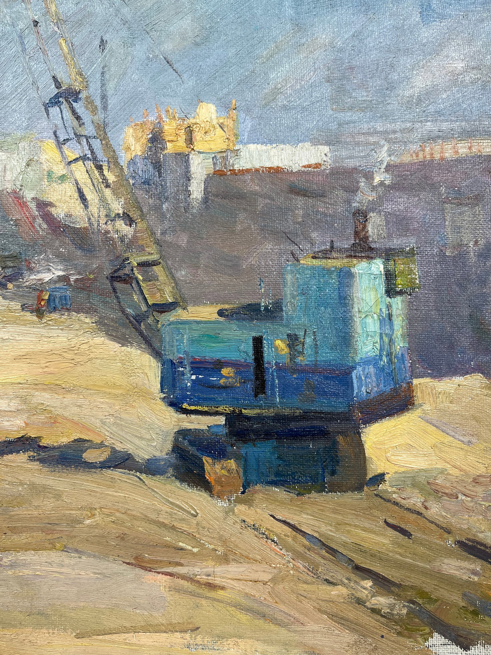 Oil painting At a construction site Strelov A - 6