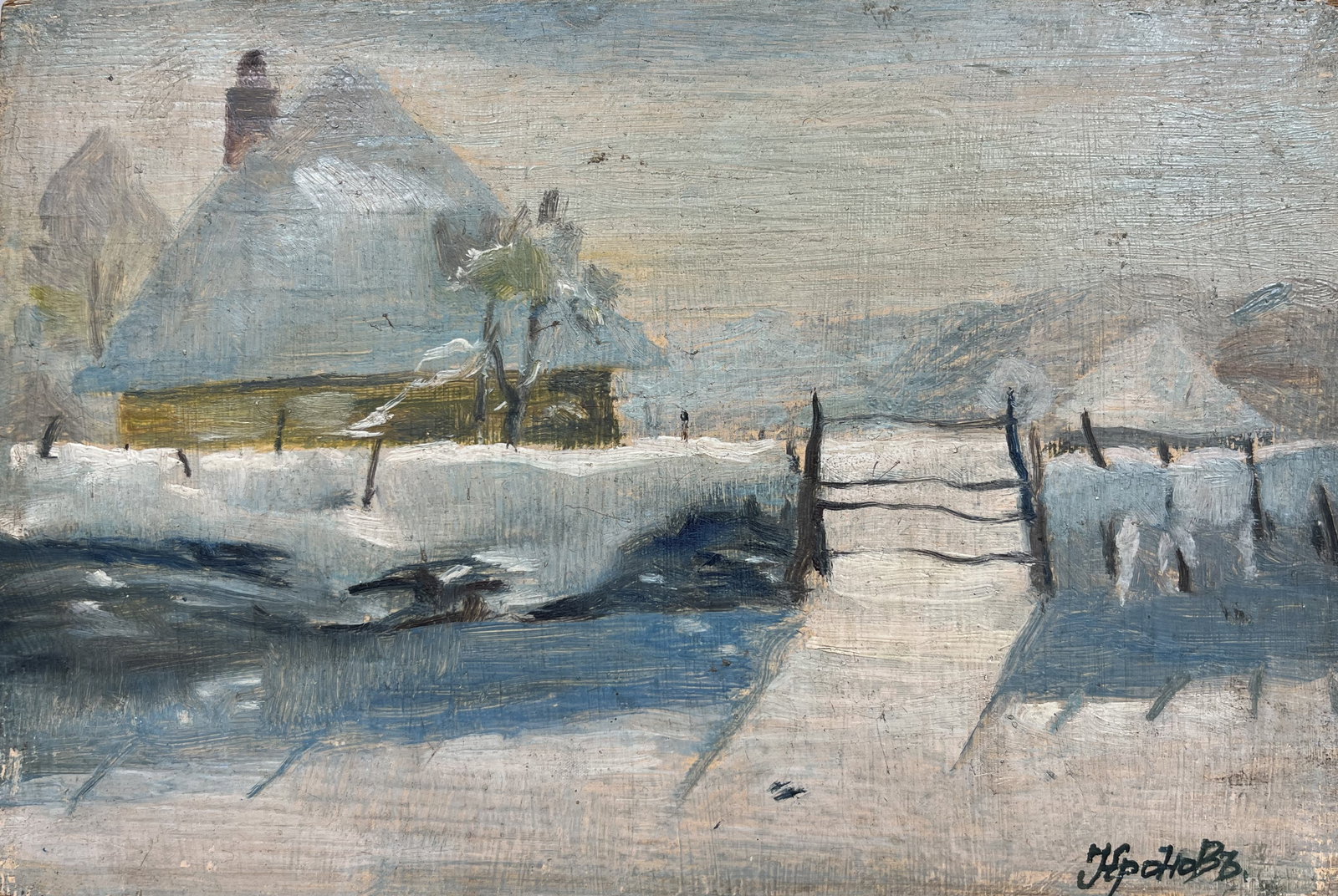 Oil painting Winter silence Kronov - 7