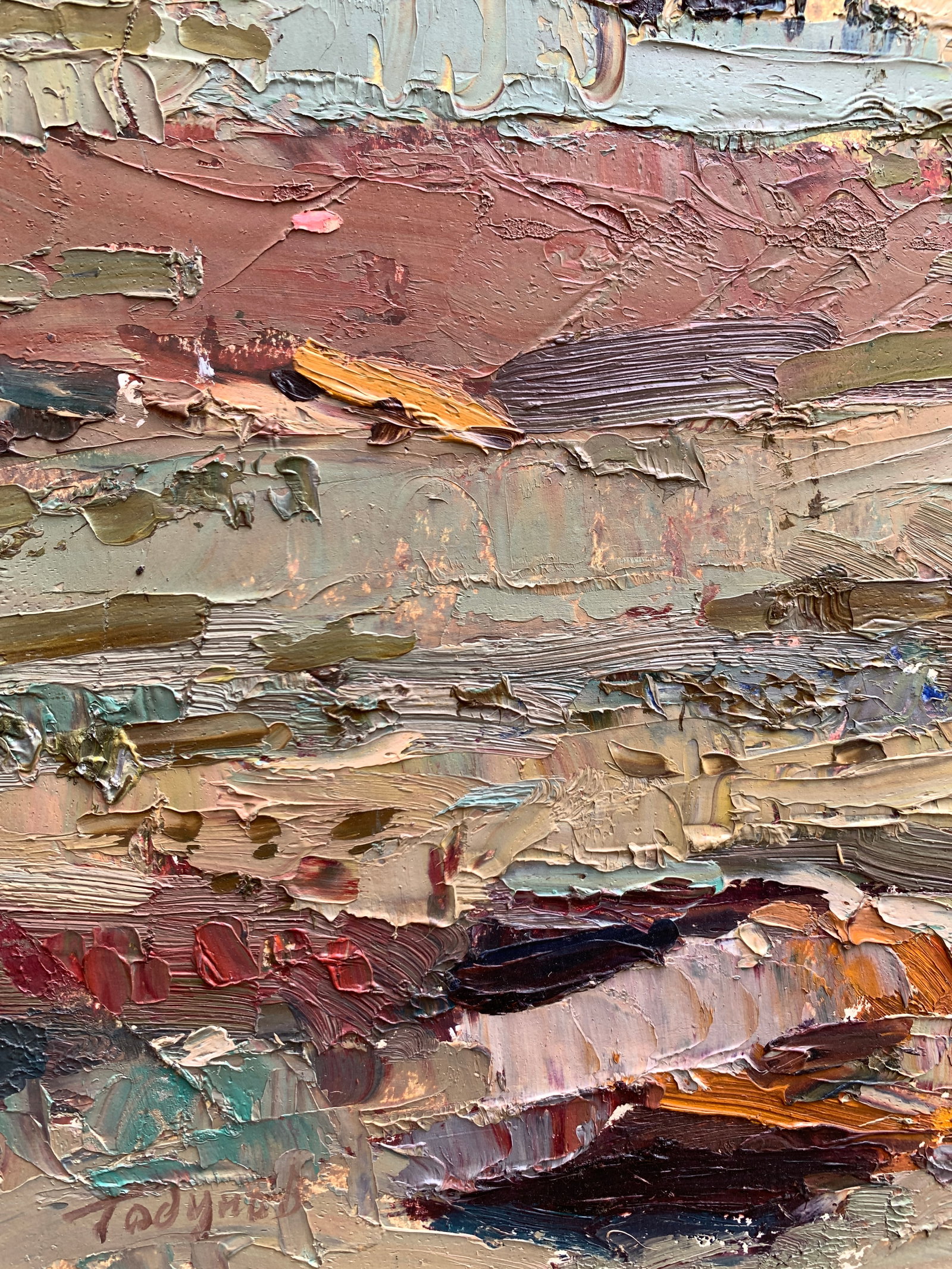 Oil painting The next town Godunov - 5
