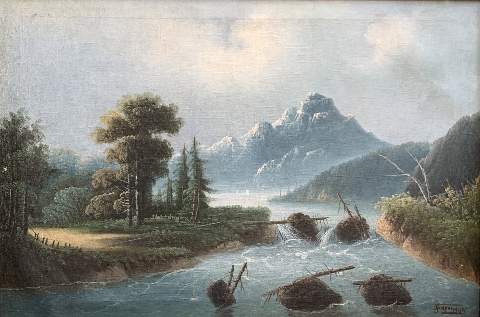 Oil painting A quiet dawn Prokuda - 2