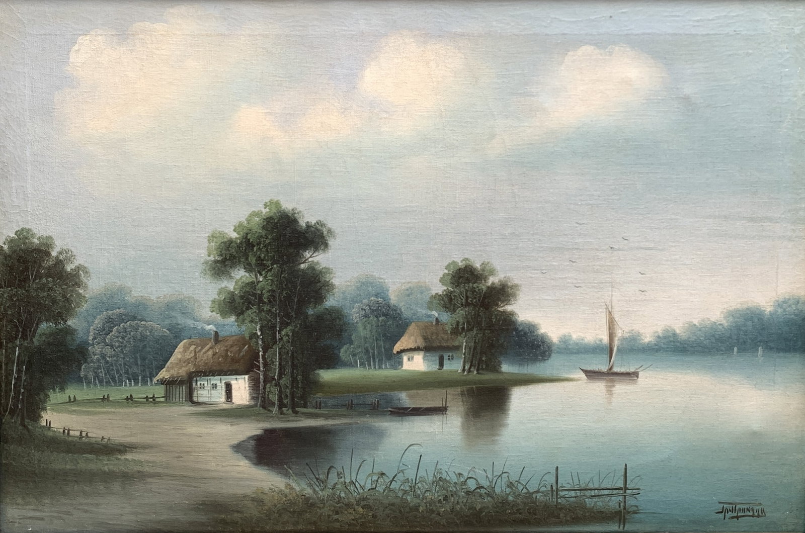 Oil painting Morning fishing Prokuda - 2