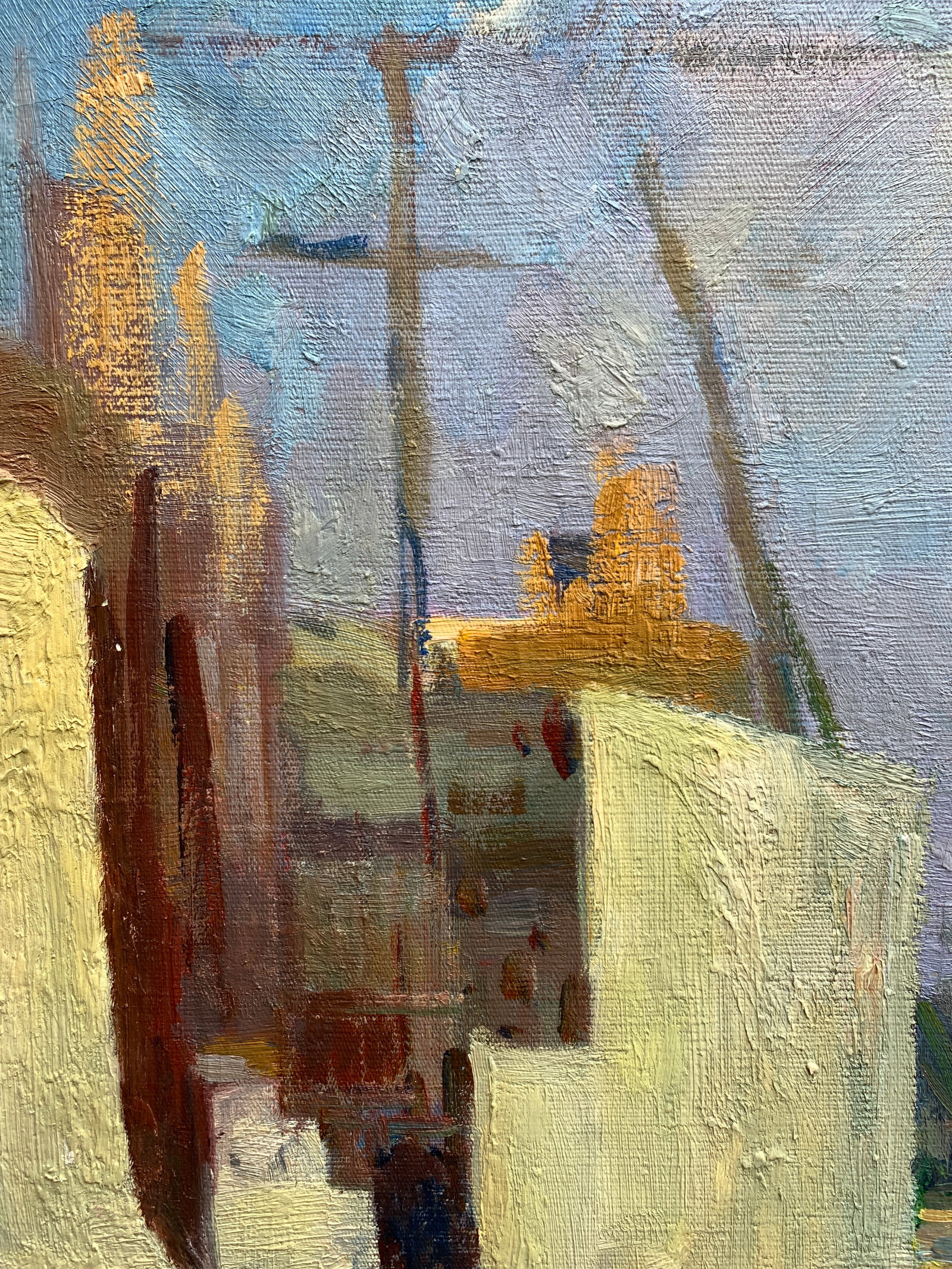 Oil painting On the construction site Kogan-Shatz - 4