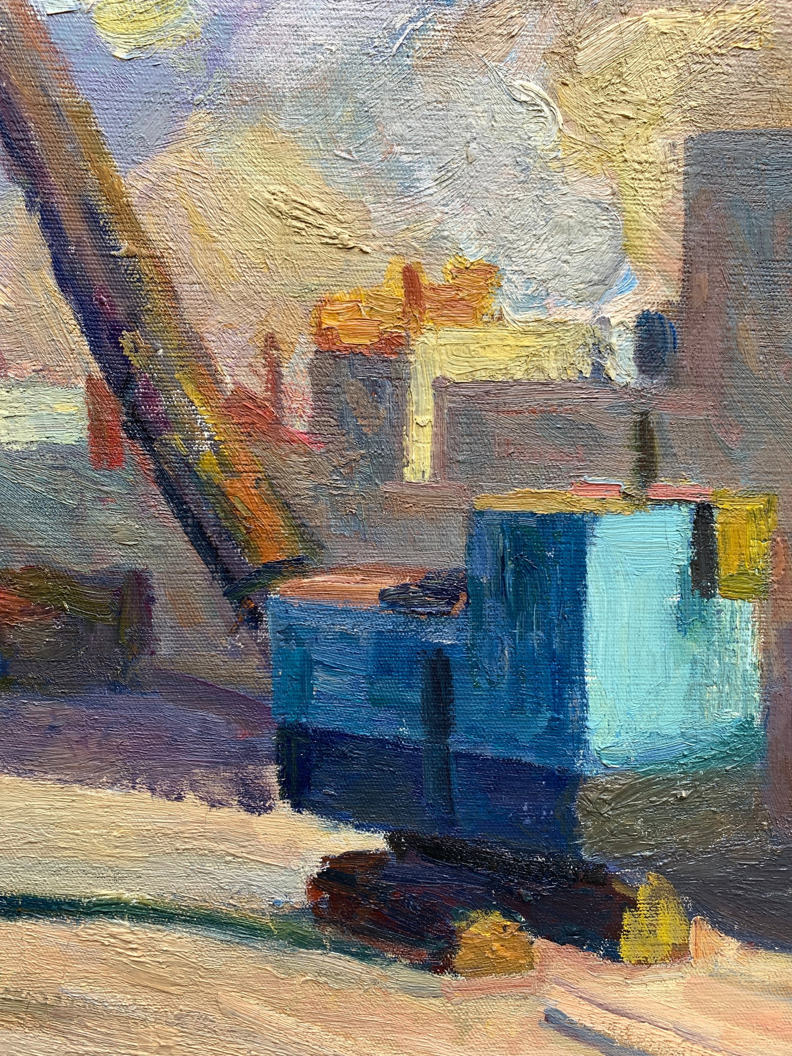 Oil painting On the construction site Kogan-Shatz - 9