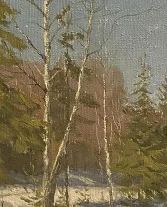 Oil painting Evergreens ?. Kuznetsov - 4