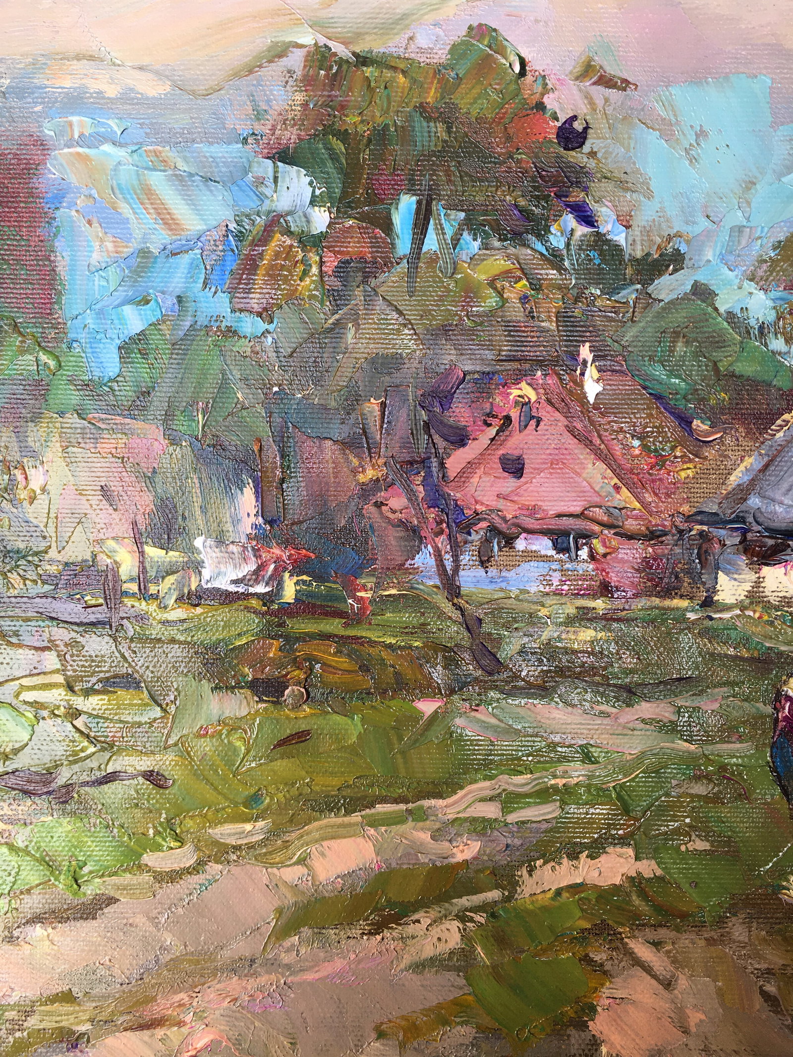 Oil painting Outside the village Sergey Ivanovich Animov - 3