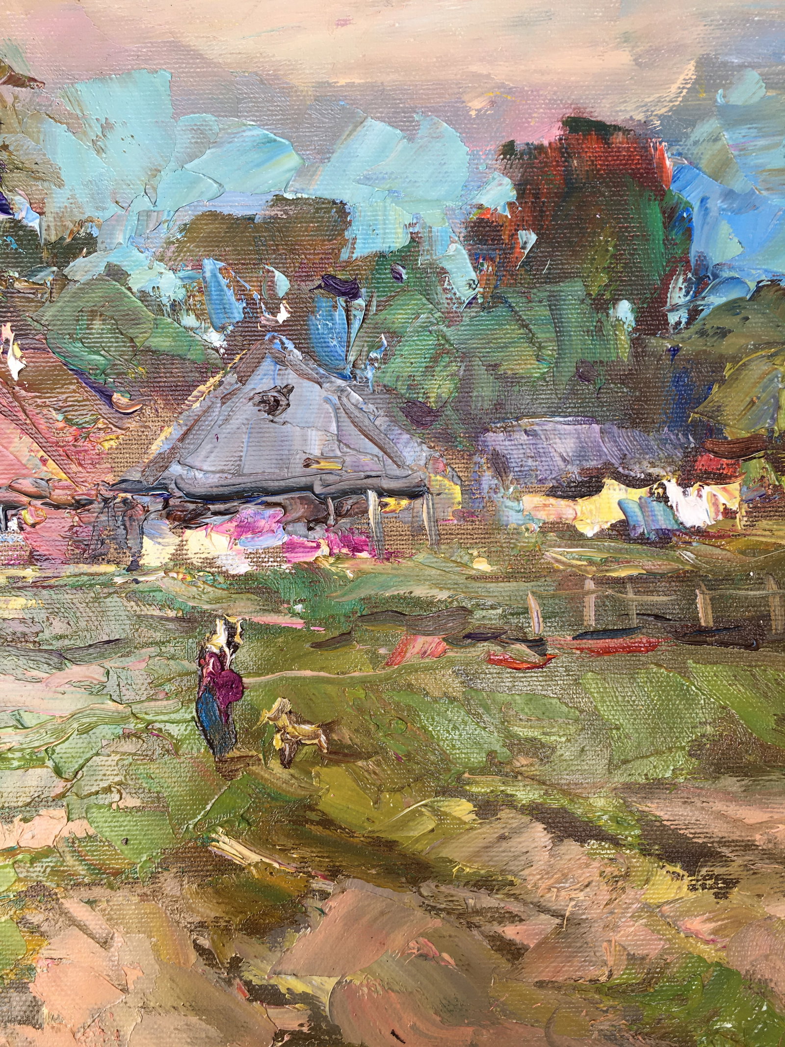 Oil painting Outside the village Sergey Ivanovich Animov - 7