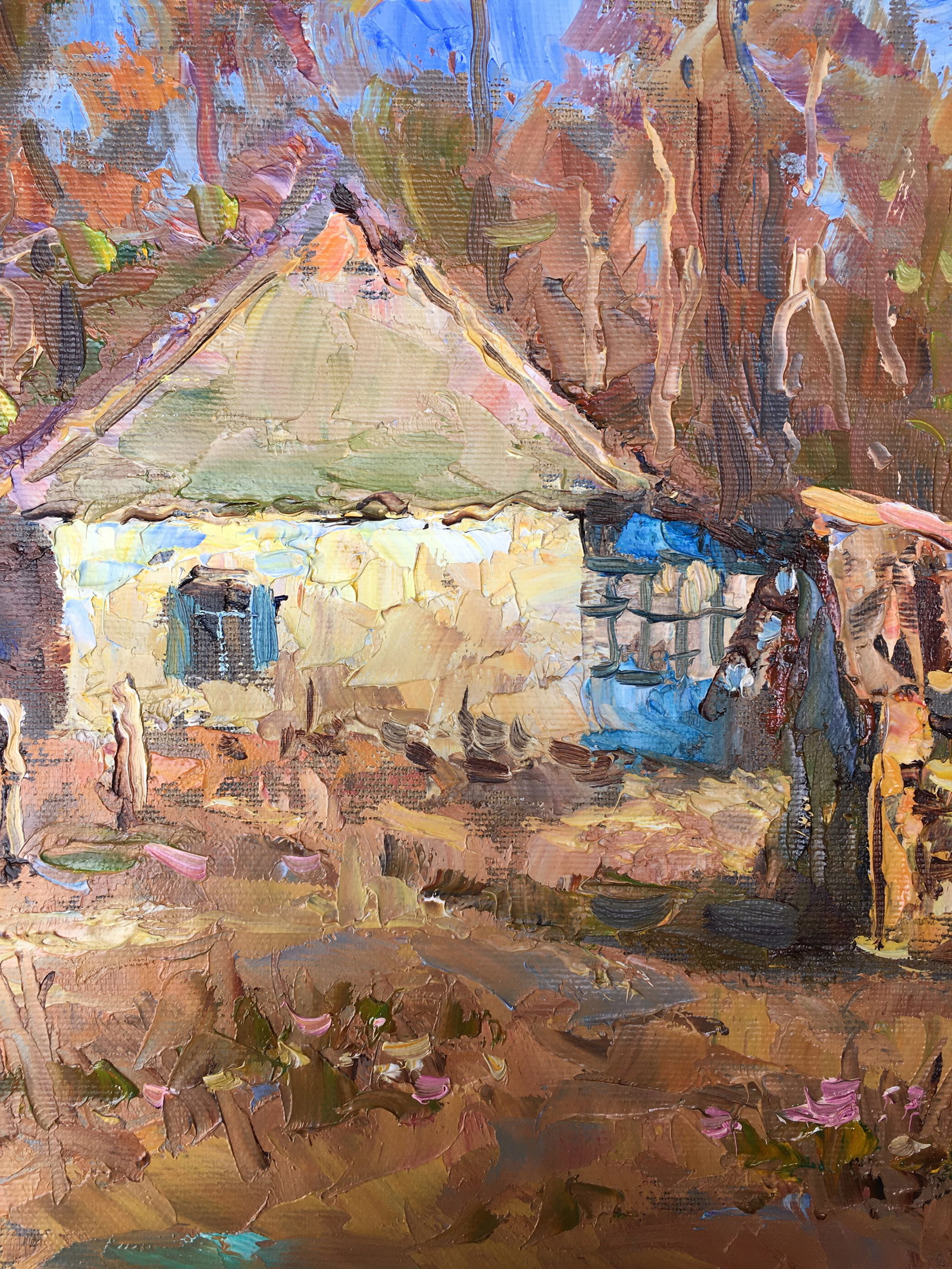 Oil painting Village street Sergey Ivanovich Animov - 4