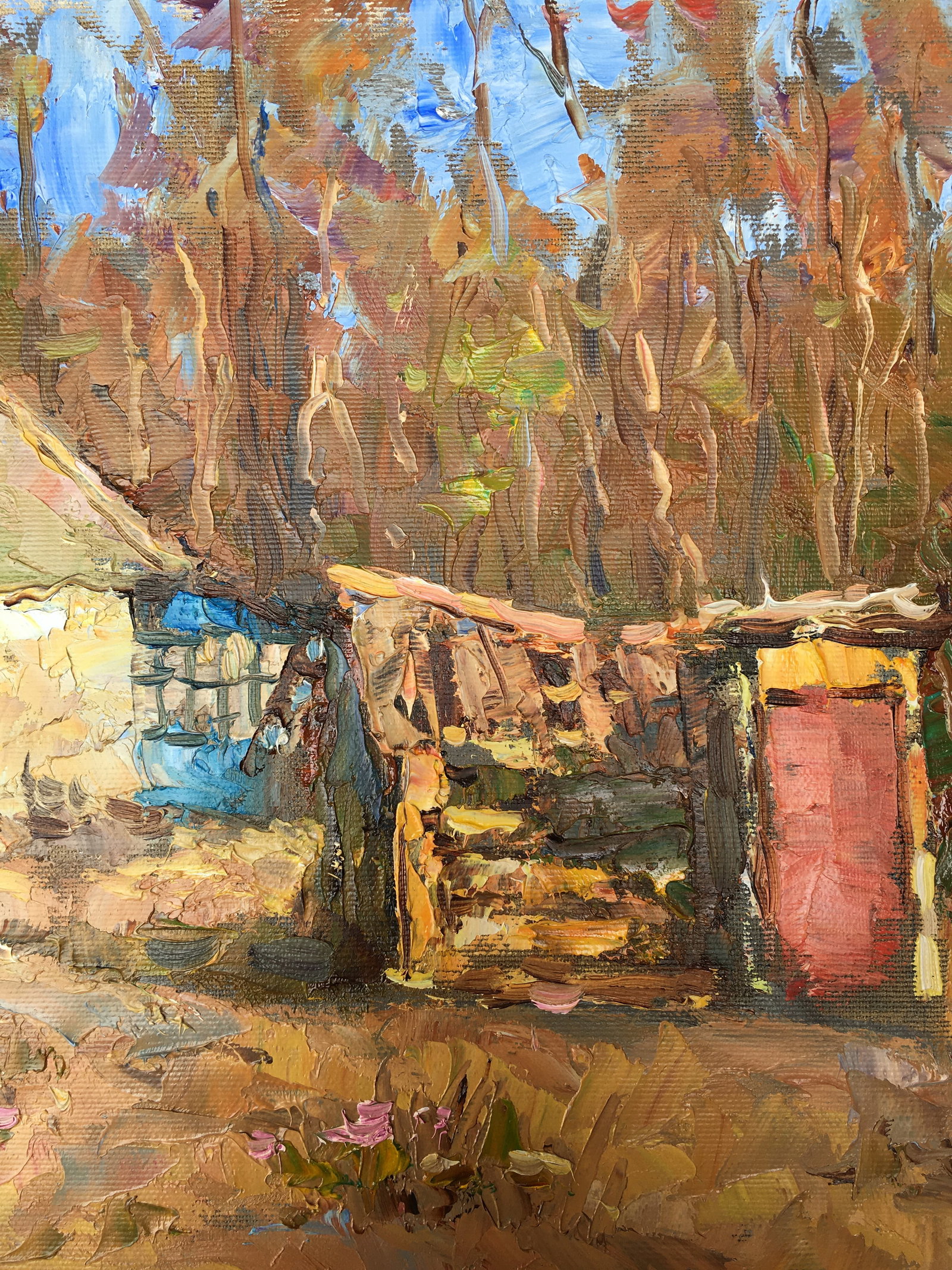 Oil painting Village street Sergey Ivanovich Animov - 5