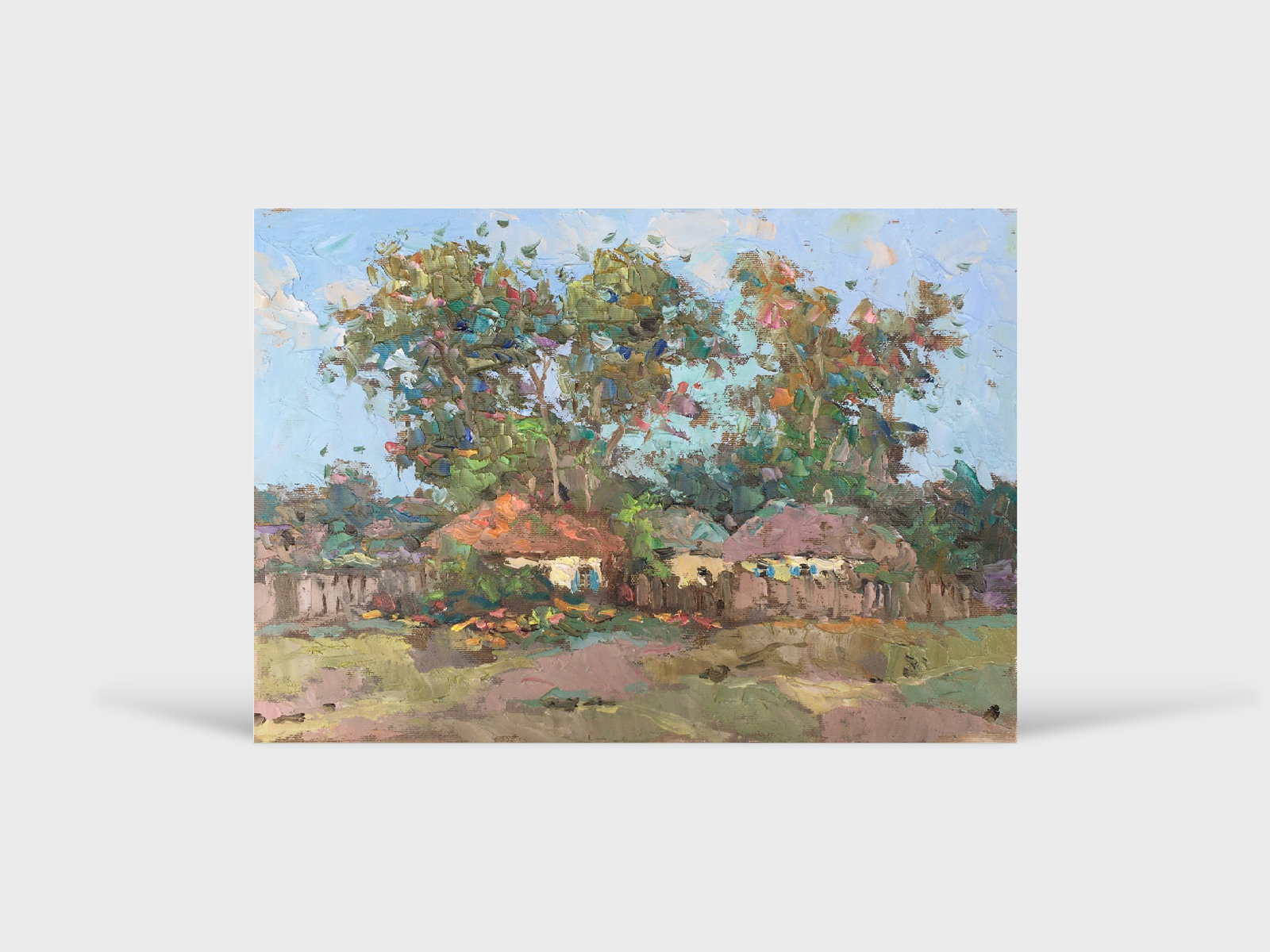 Oil painting Autumn yard Sergey Ivanovich Animov - 11