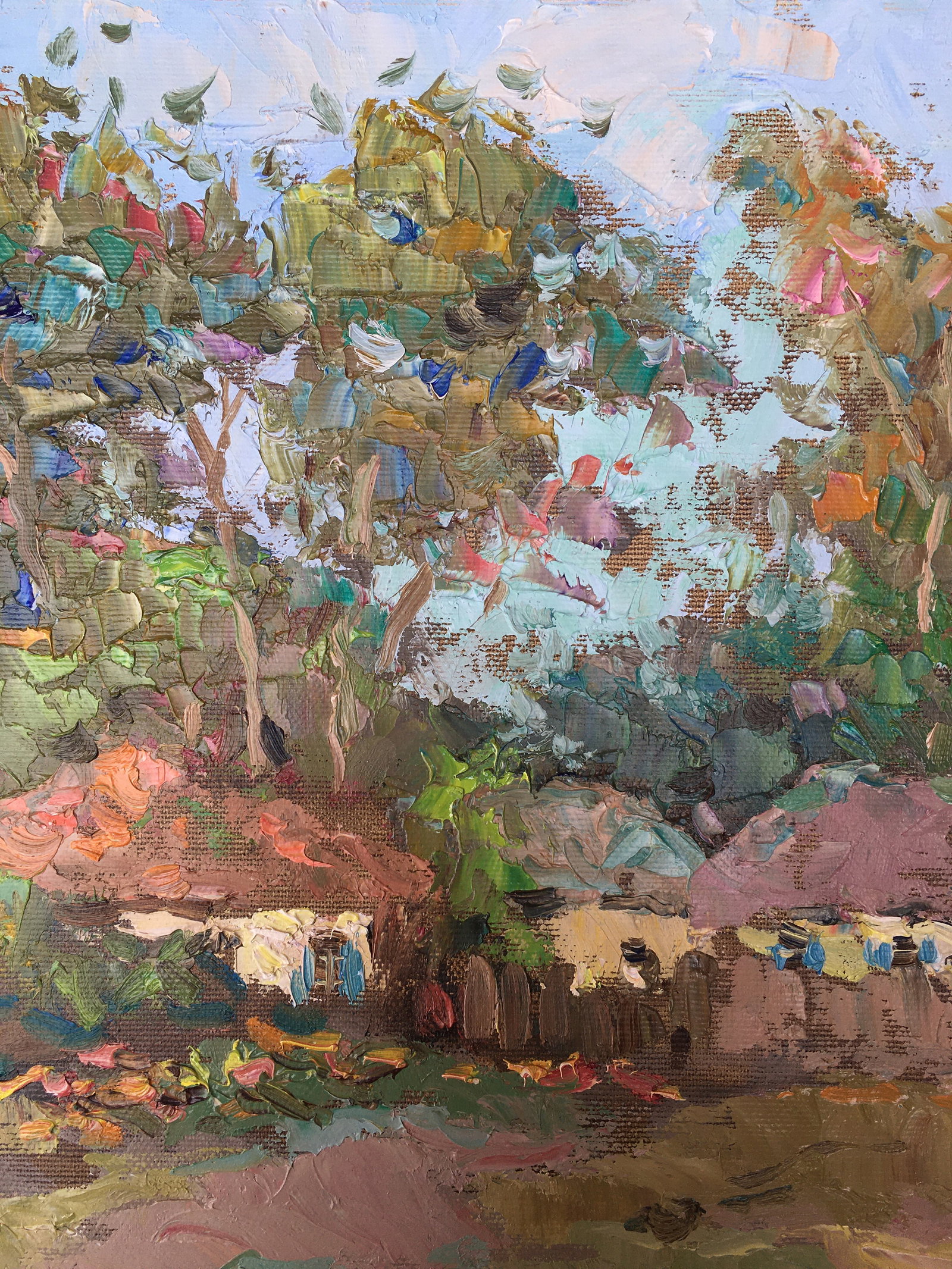 Oil painting Autumn yard Sergey Ivanovich Animov - 5