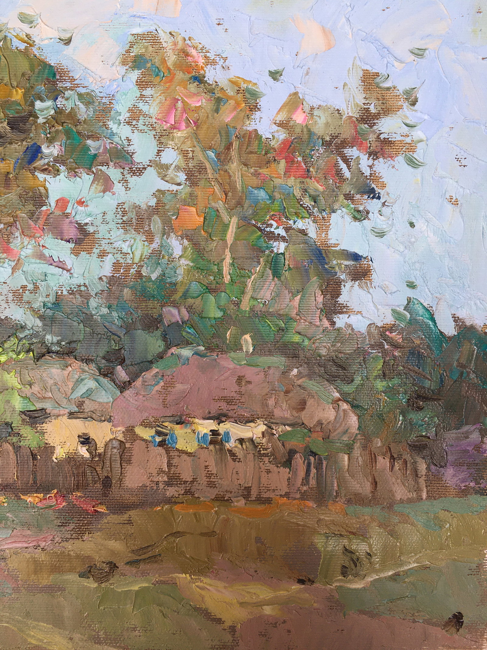 Oil painting Autumn yard Sergey Ivanovich Animov - 8