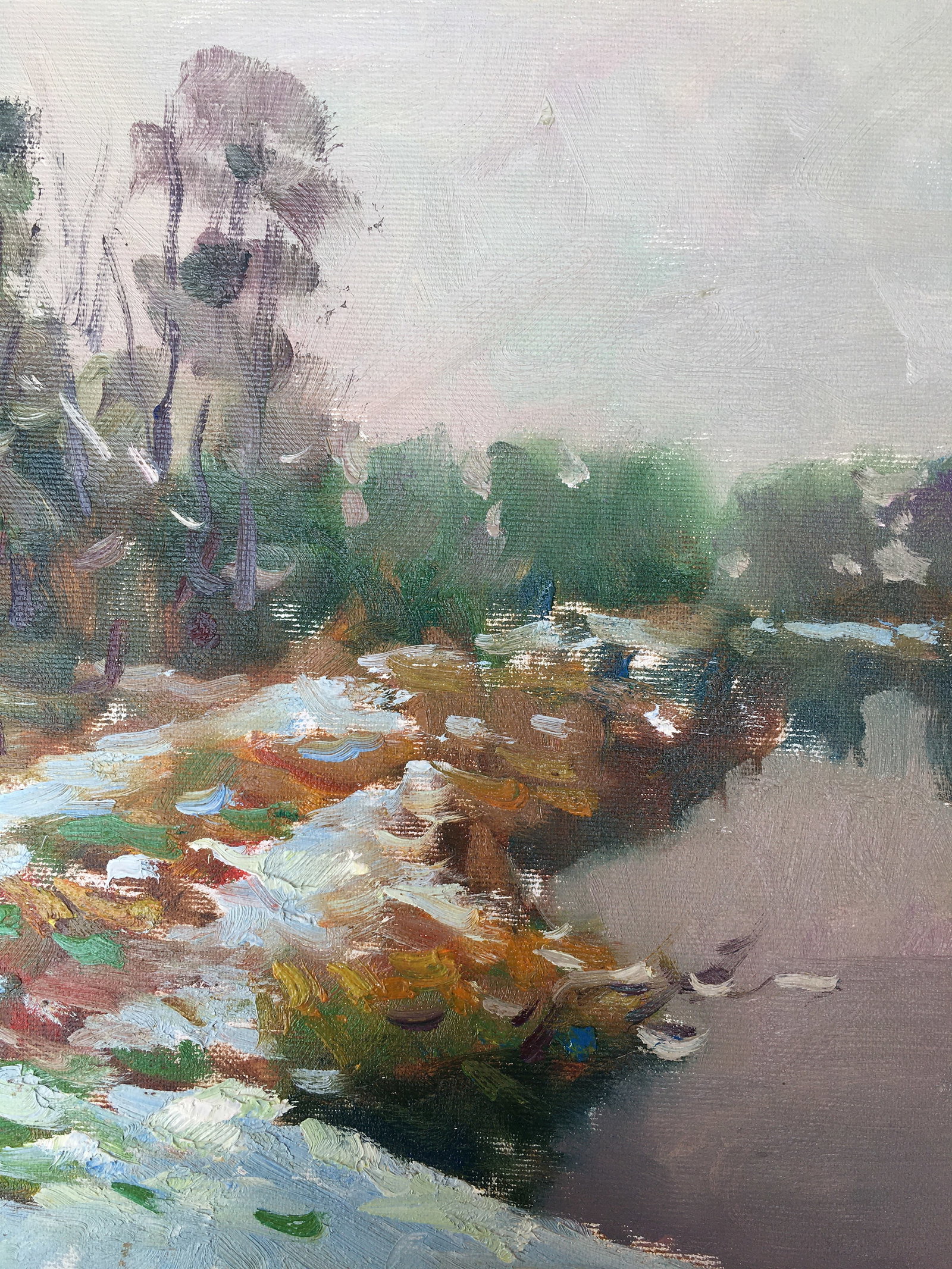 Oil painting First snow Sergey Ivanovich Animov - 5