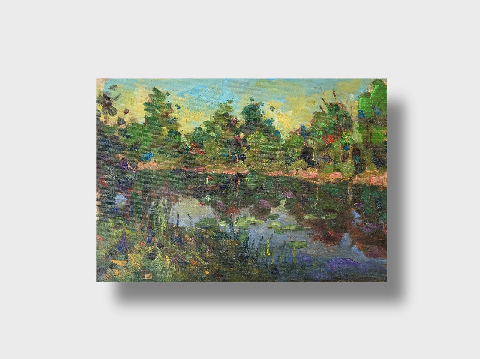 Oil painting Summer on the river Sergey Ivanovich Animov - 11