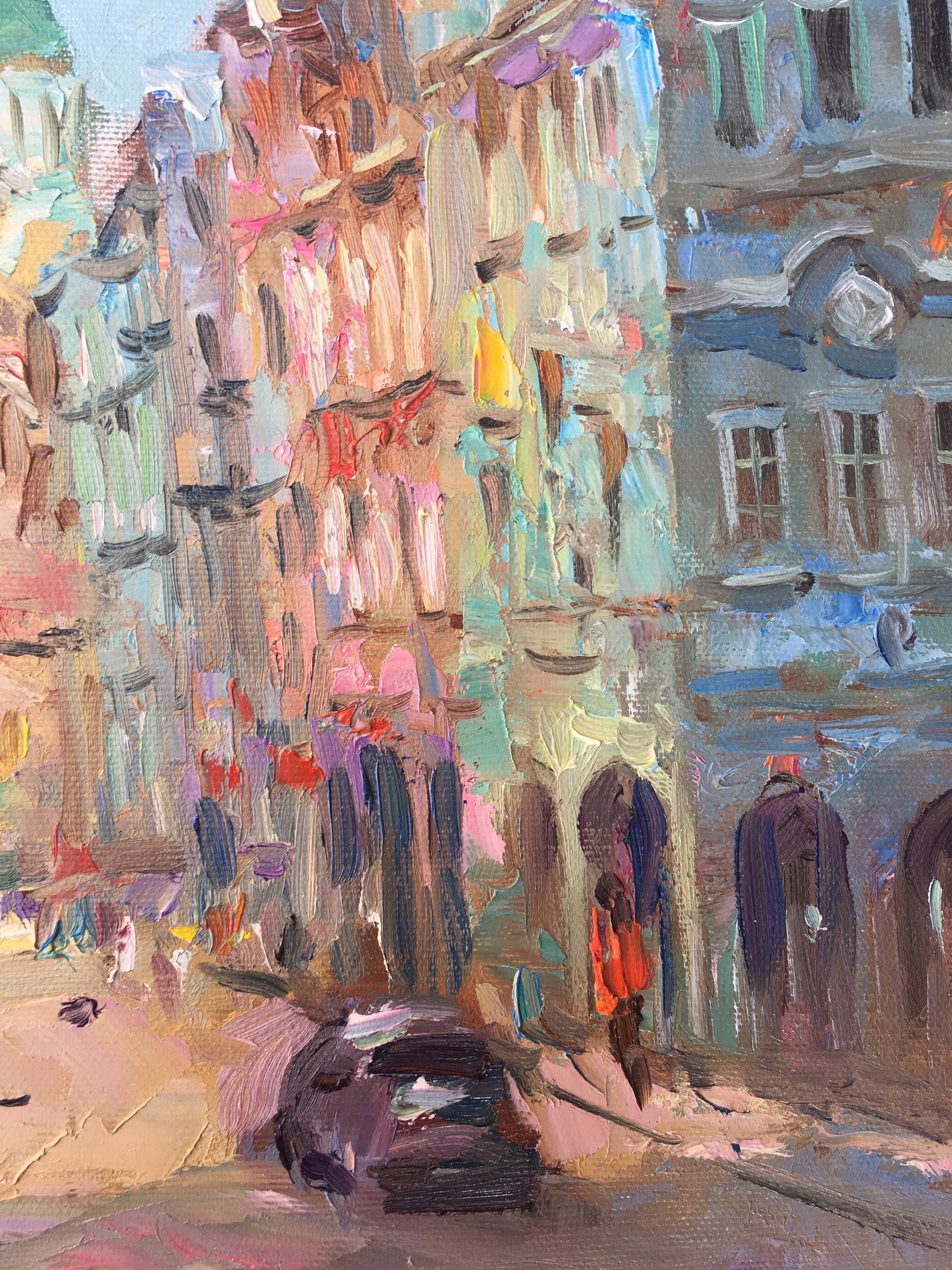 Oil painting Noisy street Sergey Ivanovich Animov - 11