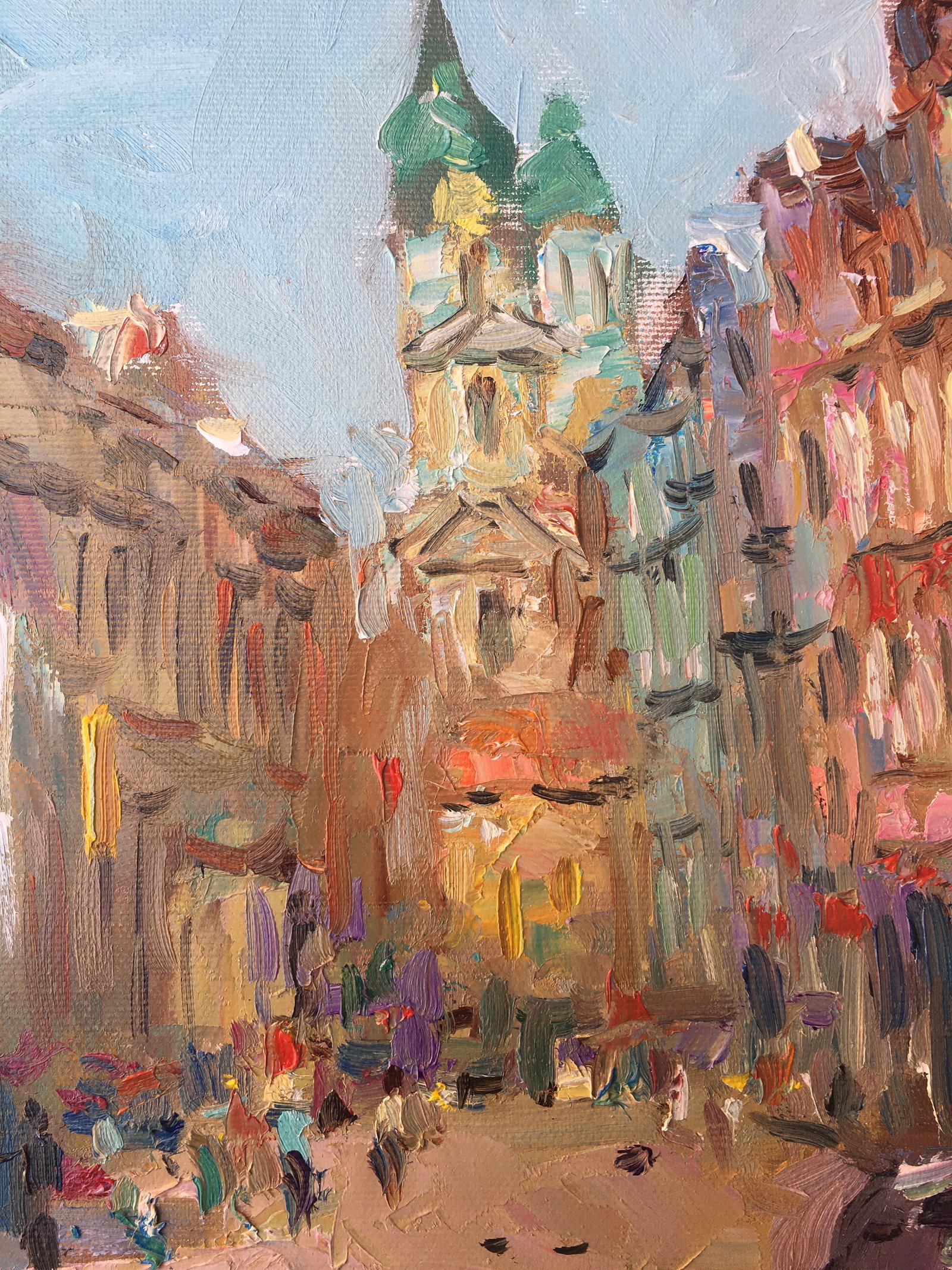 Oil painting Noisy street Sergey Ivanovich Animov - 6