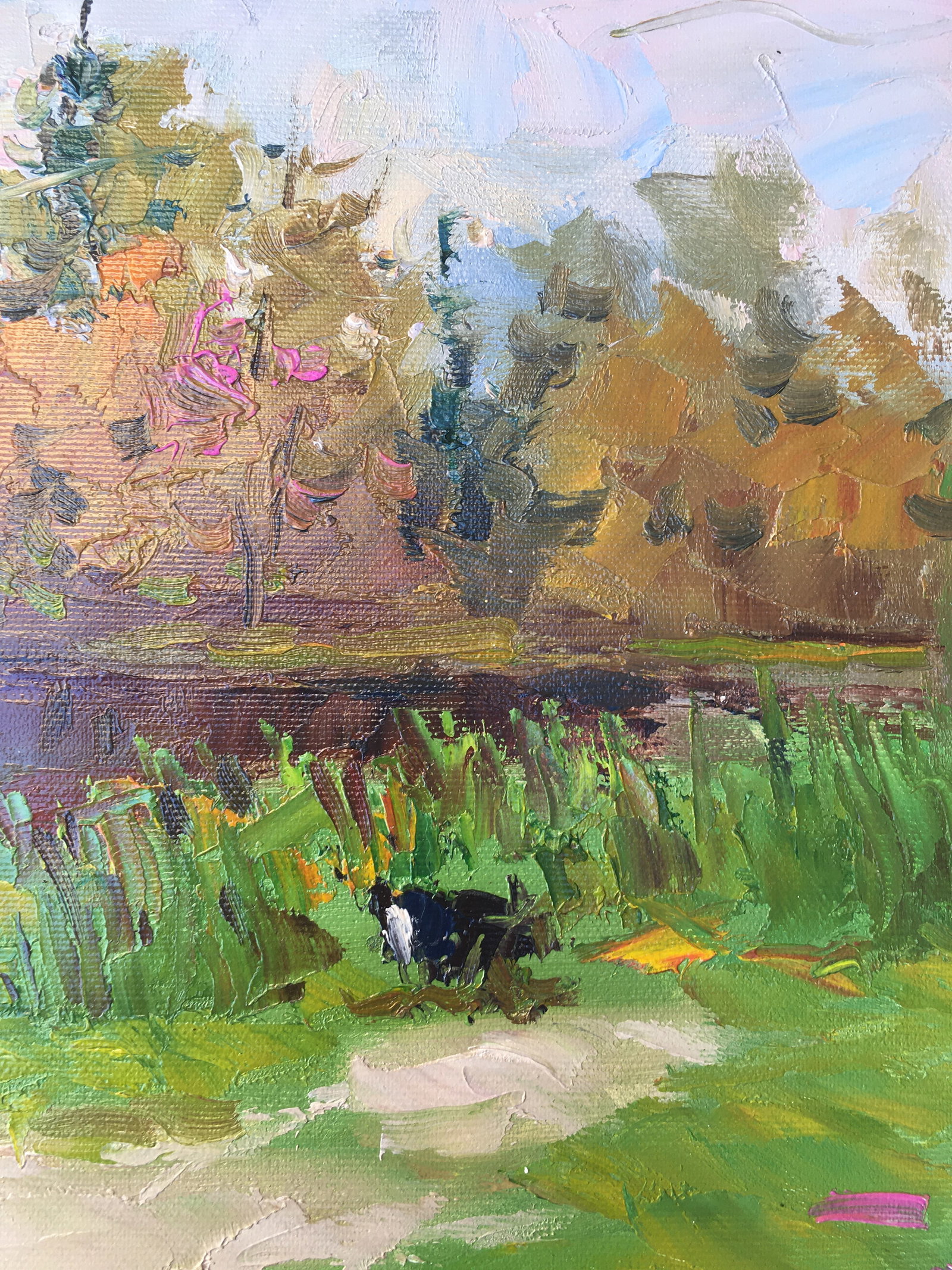Oil painting Autumn over the river Sergey Ivanovich Animov - 10