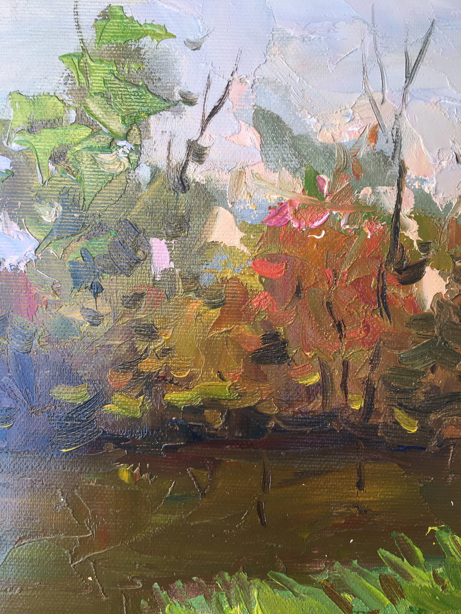 Oil painting Autumn over the river Sergey Ivanovich Animov - 3