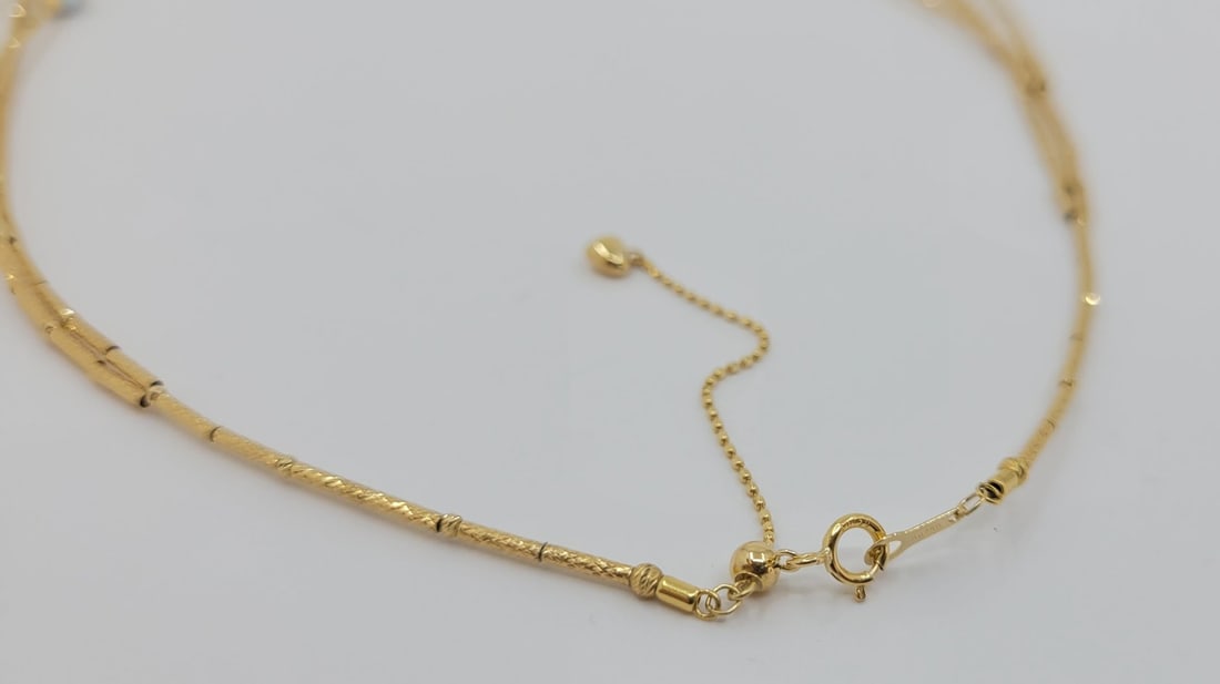 Necklace - 18 kt. Yellow gold - 5×9 mm Akoya pearls - 8
