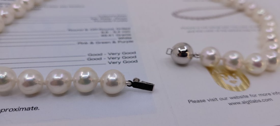 ALGT Certified Akoya Pearls - 8.9x9.4mm - 15
