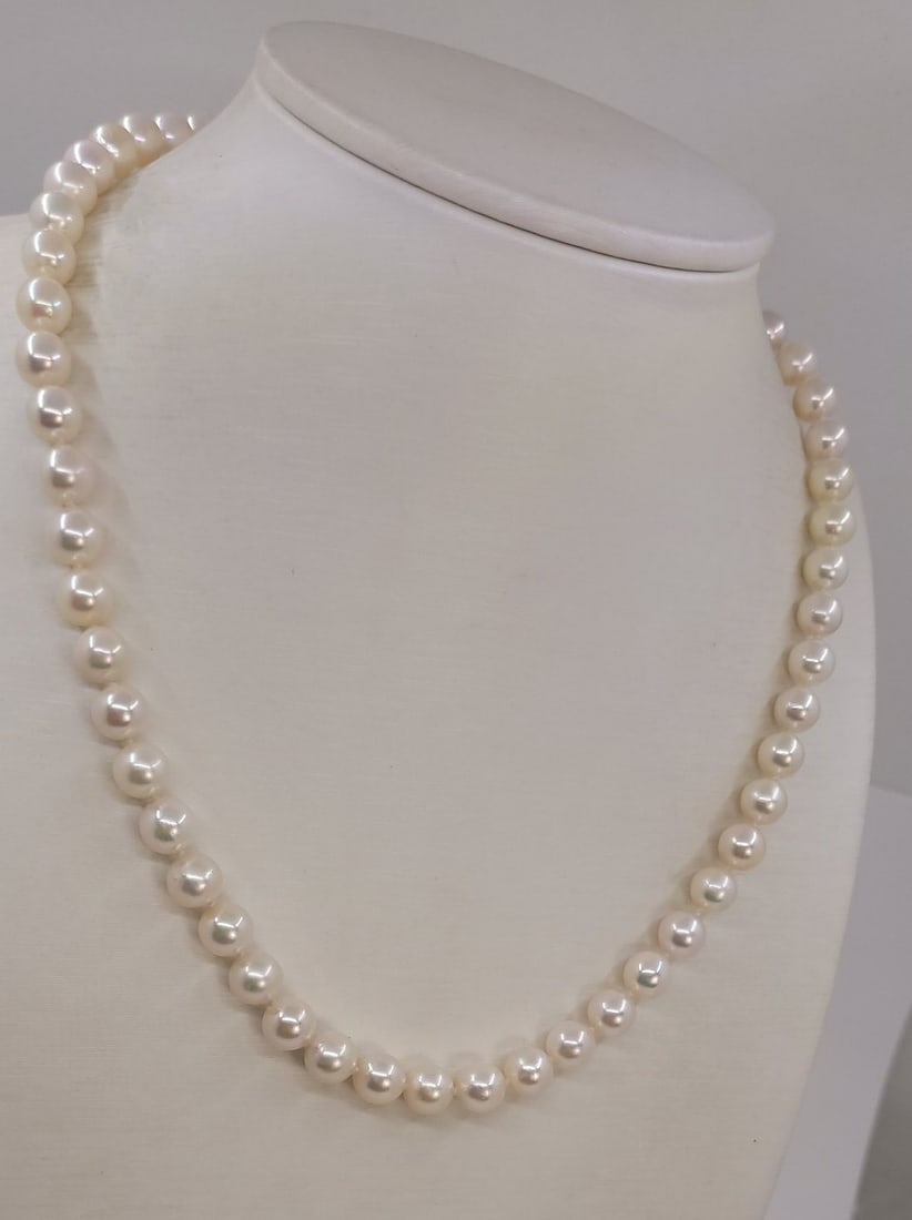 Necklace - 7x7.5mm Akoya Pearls - 4